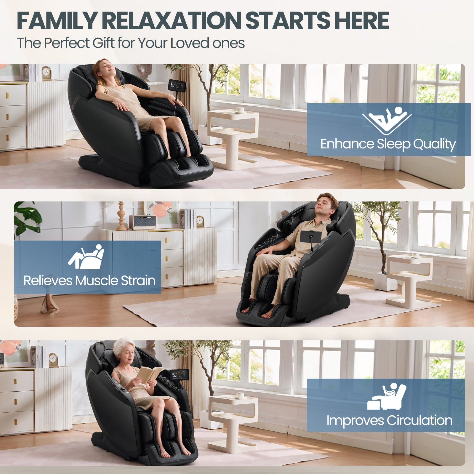 #2010 4D Massage Chair with Smart Body Detection, 3-Level Zero Gravity, 24 Auto Programs, 5-Level 4D Intensity, Airbag Compression, 3-Level Heat, Bluetooth & Wireless Charging