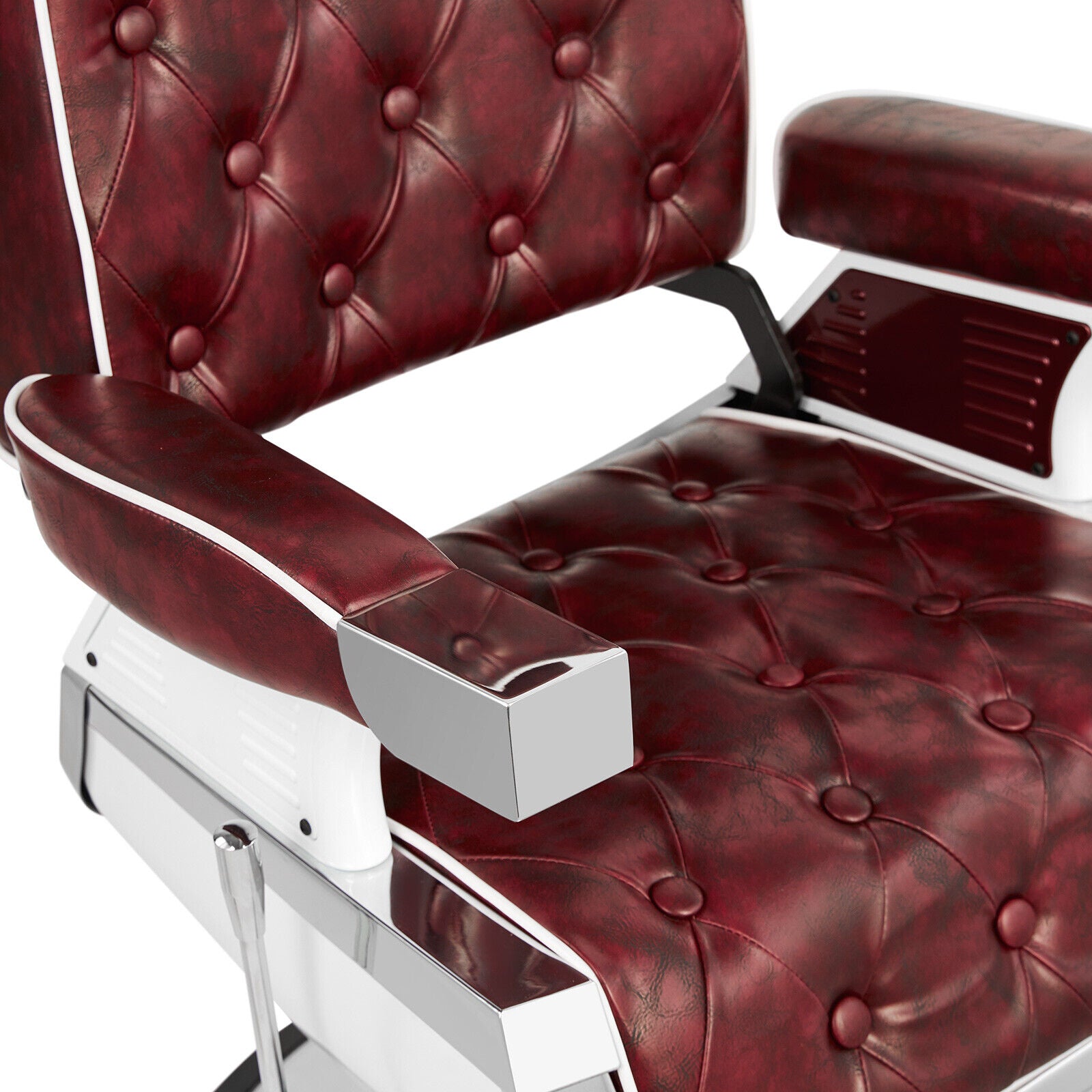 #5173 Vintage Heavy Duty Recline Hydraulic Barber Chair (Burgundy)