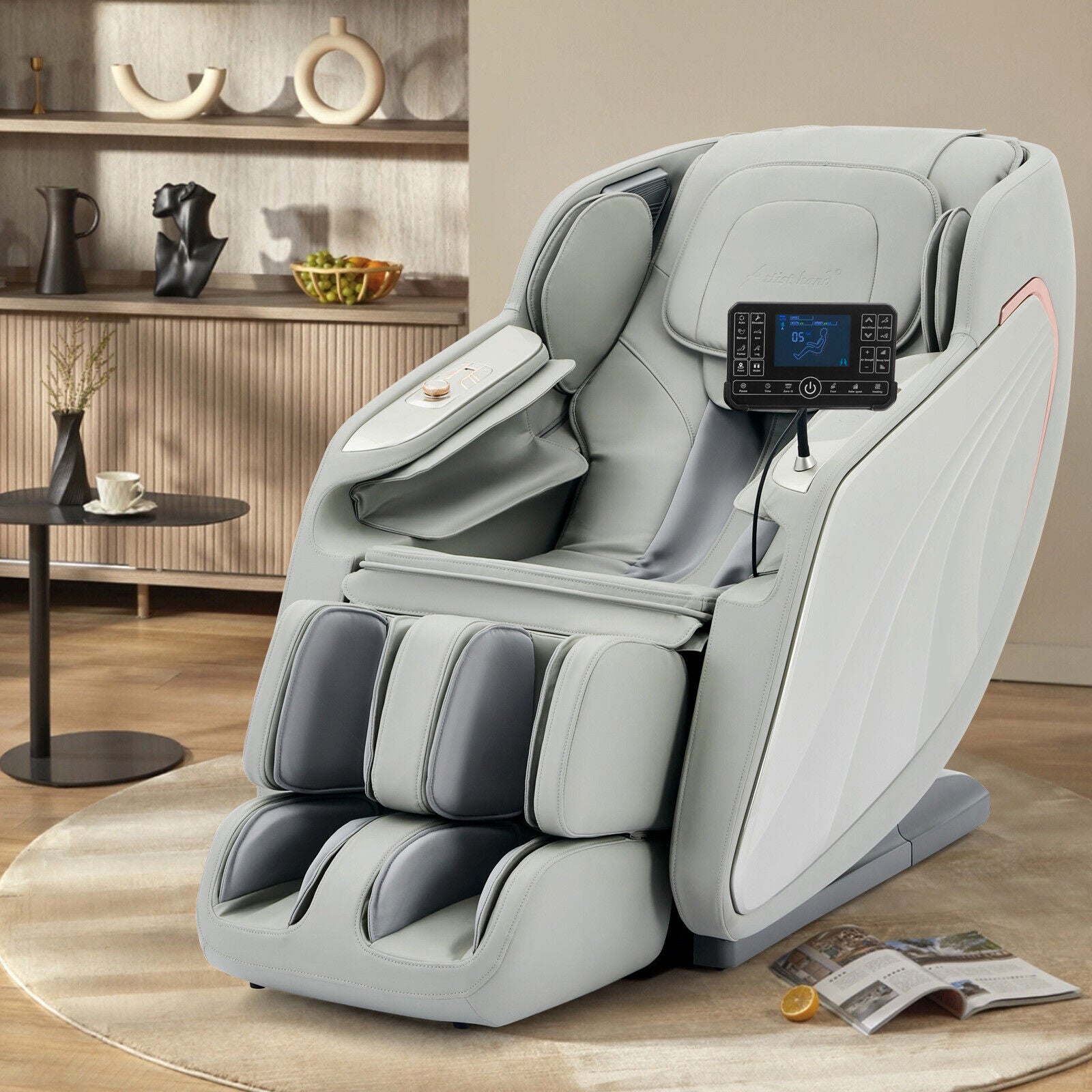 #2014 Luxury 4D Zero Gravity Full Body Massage Chair with SL-Track Technology, Back & Calf Heating, Foot Rollers, and Adjustable Recline,Full Body Airbags Compression Massage