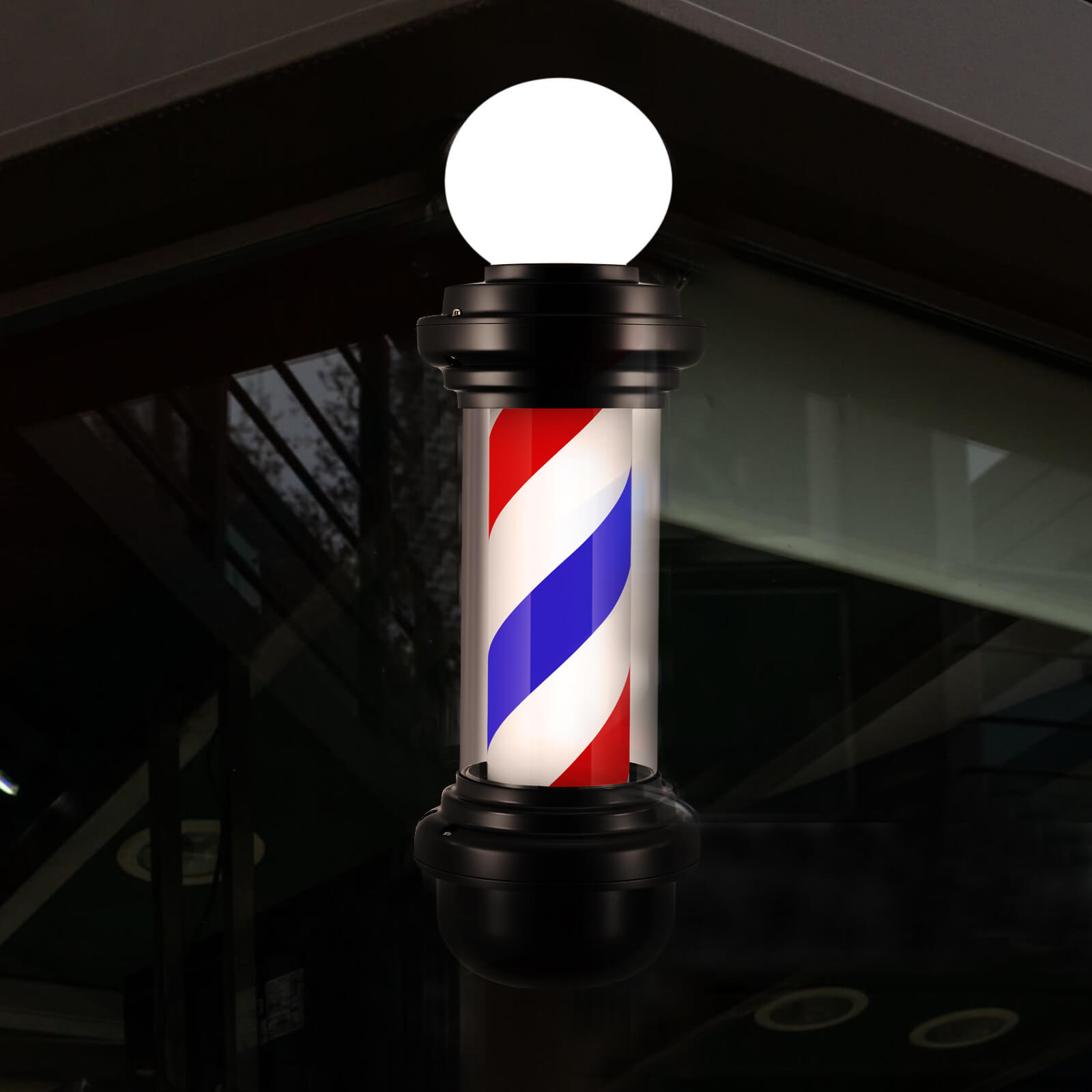 #4046 Rotating Light Vintage LED Barber Pole