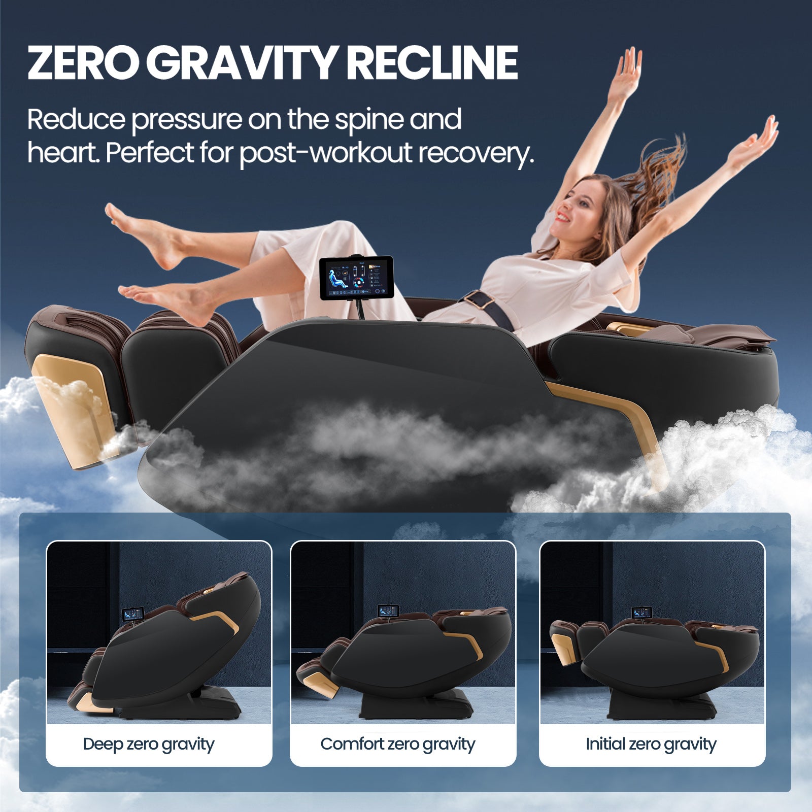 #2011 4D Massage Chair with Smart Body Detection, 3-Level Zero Gravity, 24 Auto Programs, 5-Level 4D Intensity, Airbag Compression, 3-Level Heat, Bluetooth & Wireless Charging