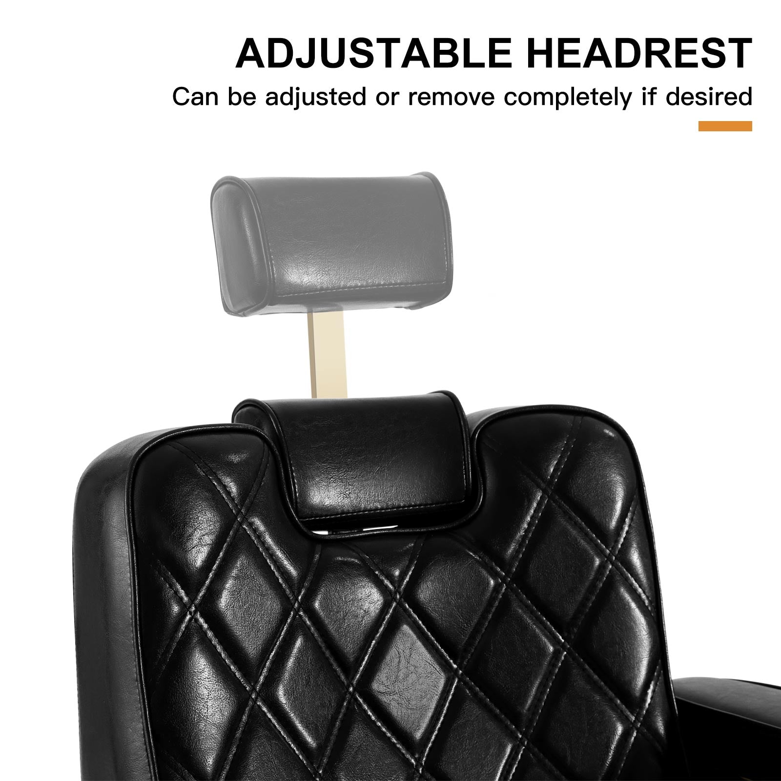 #5636 Prestige Wide Backrest Barber Chair(Gold/Black)