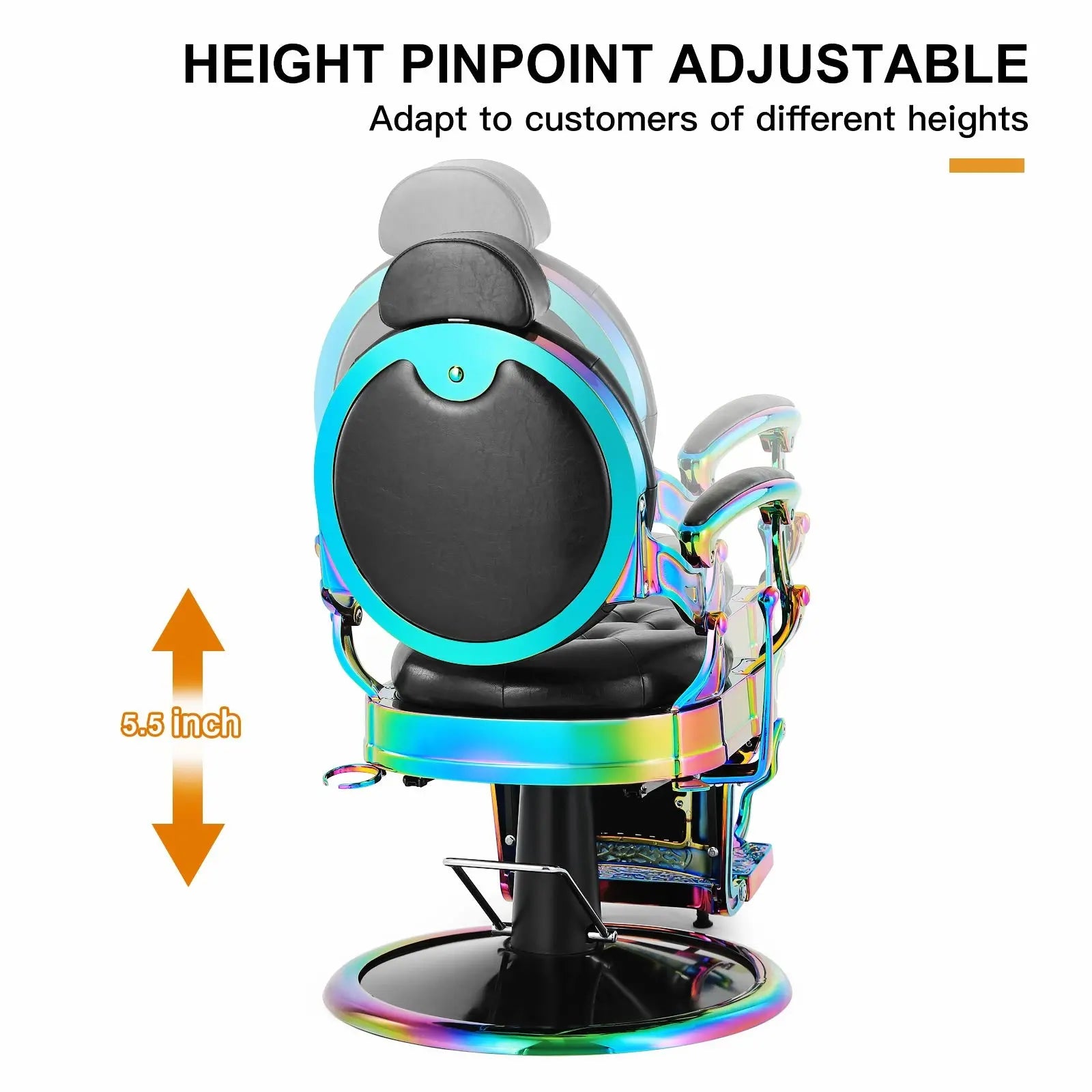 #5350 Prestige Laser Frame Retro Hydraulic Recline Barber Chair Artist hand