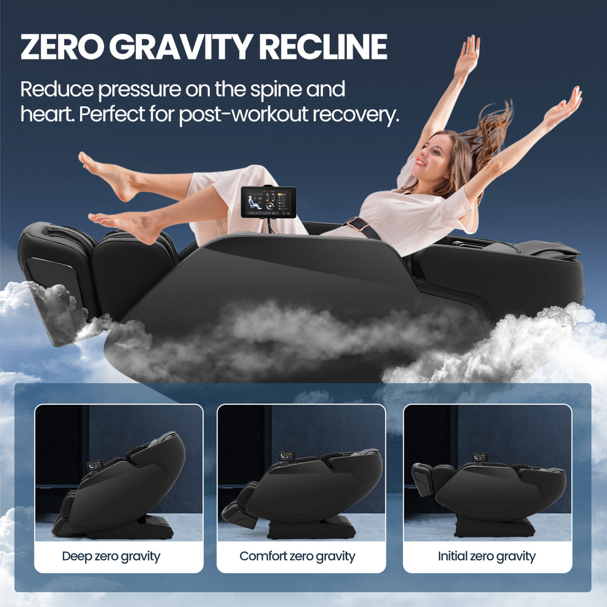 #2010 4D Massage Chair with Smart Body Detection, 3-Level Zero Gravity, 24 Auto Programs, 5-Level 4D Intensity, Airbag Compression, 3-Level Heat, Bluetooth & Wireless Charging