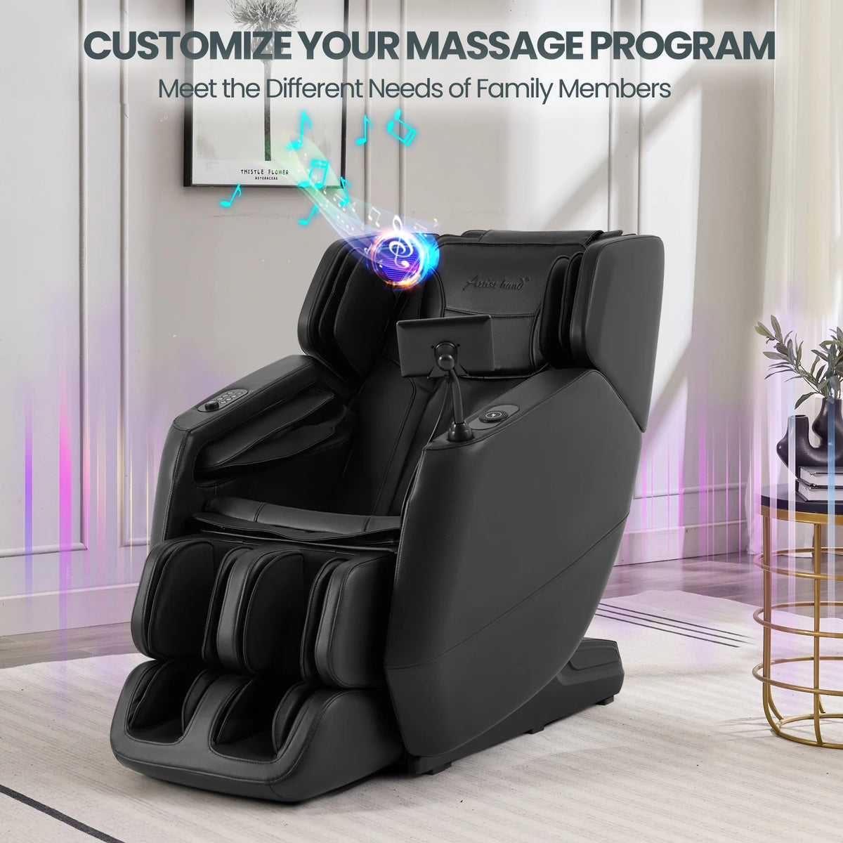 #20023 Massage Chair with 3-Level Zero Gravity, 6 Auto Programs, Airbag Compression, 3-Level Waist Heat, Foot Rollers, Bluetooth & Wireless Charging
