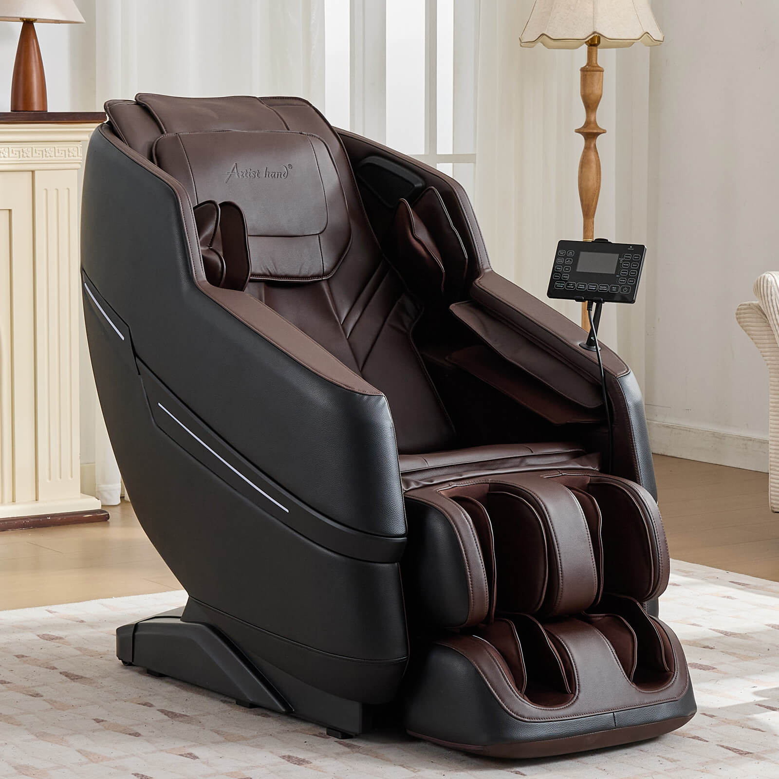#20022 Zero Gravity Full Body Massage Chair ,2026 Newest Version Recliner with 10 Fix Rollers, 6 Modes, Bluetooth Speakers, Waist Heating, Foot Roller Massage, Full-Body Airbags, Black/Brown
