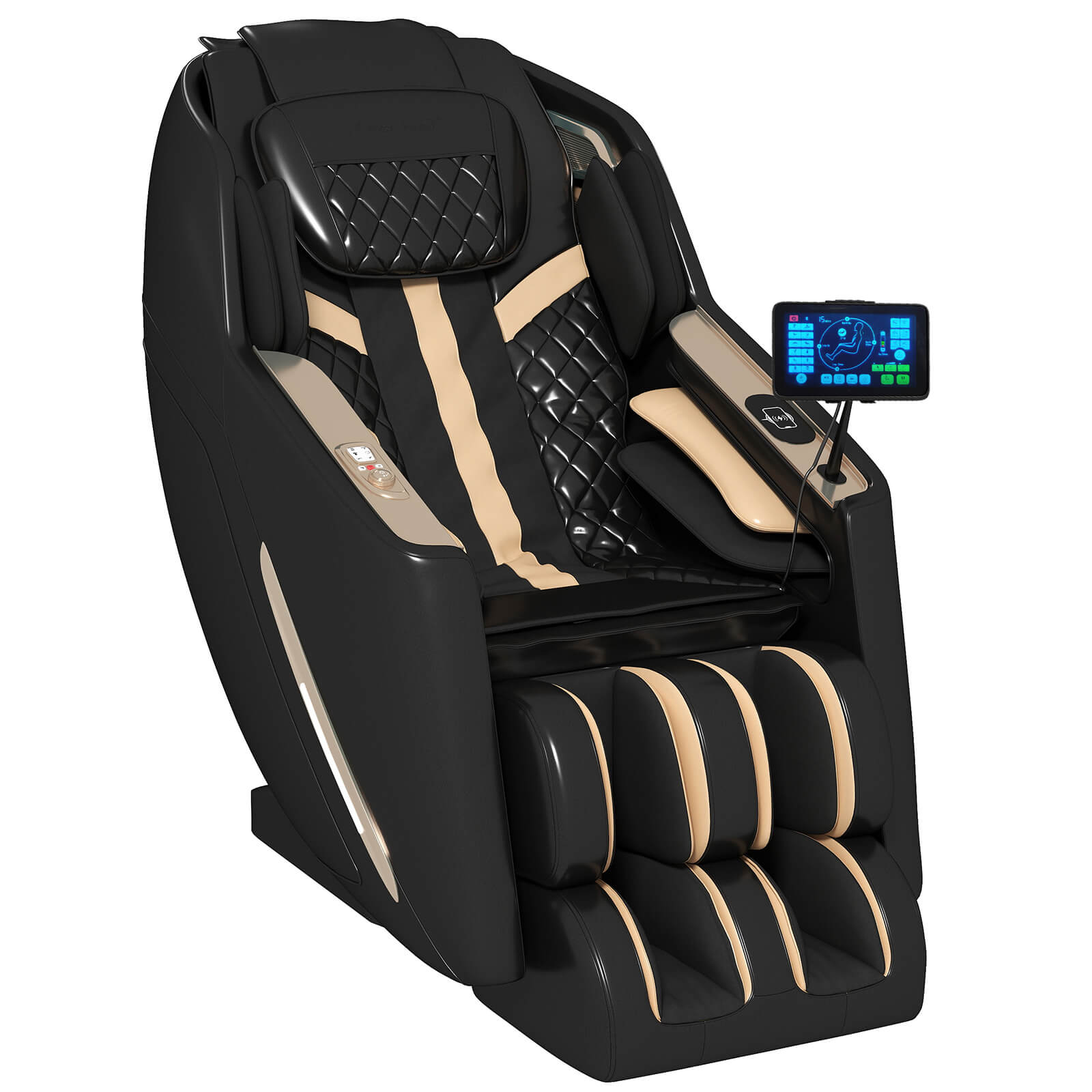 #2031 3D Full Body Massage Chair, Zero Gravity Recliner Chair with AI Voice Control, Back and Calf Heating, Bluetooth Speakers, and Foot Massager, Full Body Airbags Compression Massage