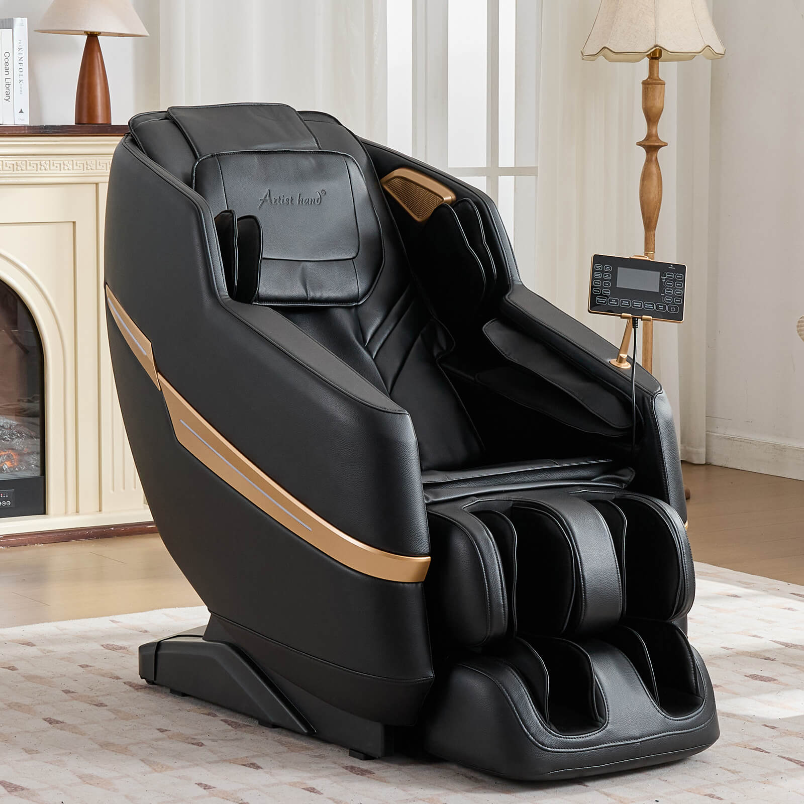#20012 Zero Gravity Full Body Massage Chair,2026 Newest Version Recliner with 10 Fix Rollers, 6 Modes, Bluetooth Speakers, Waist Heating, Foot Roller Massage, Full-Body Airbags, Black