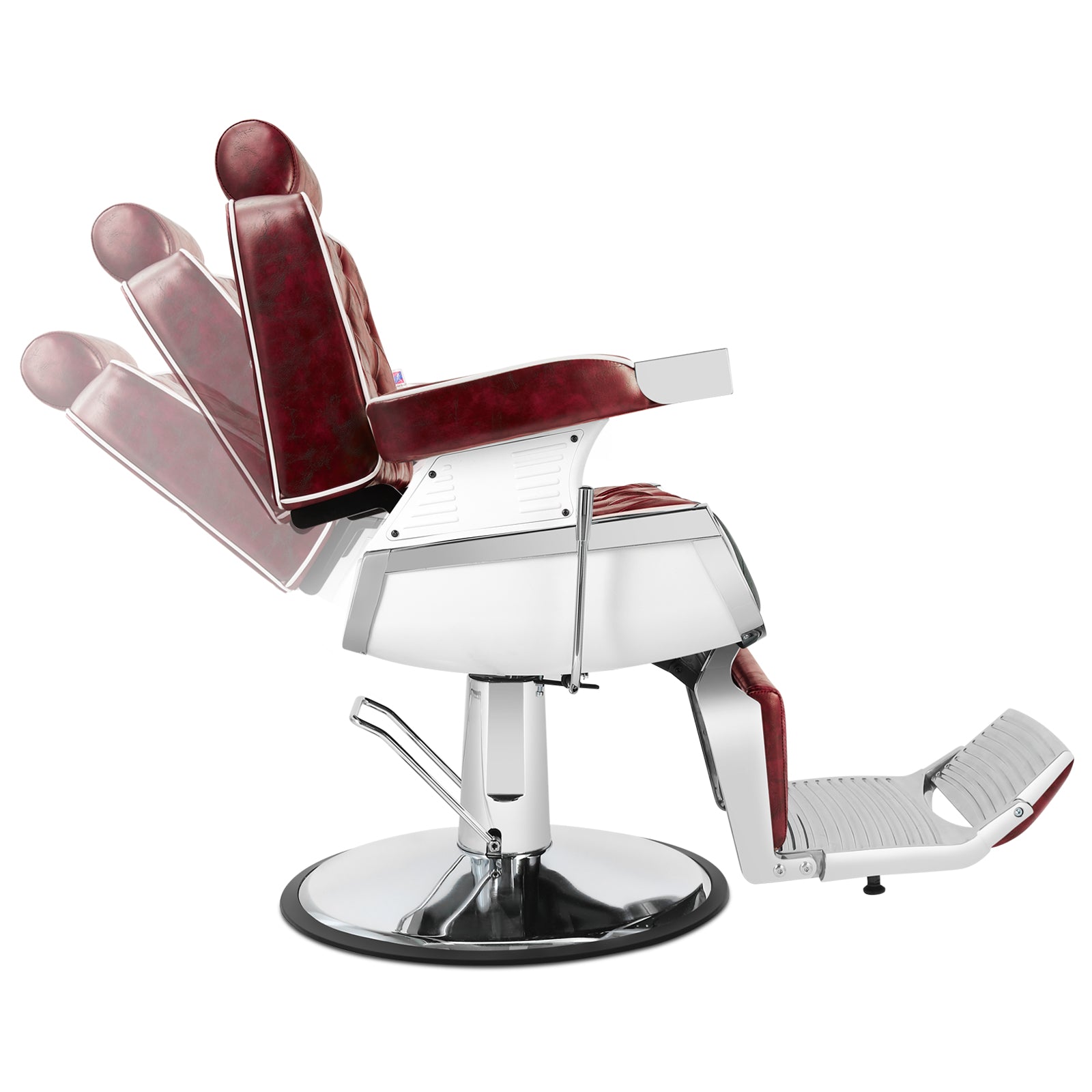 #5173 Vintage Heavy Duty Recline Hydraulic Barber Chair (Burgundy)