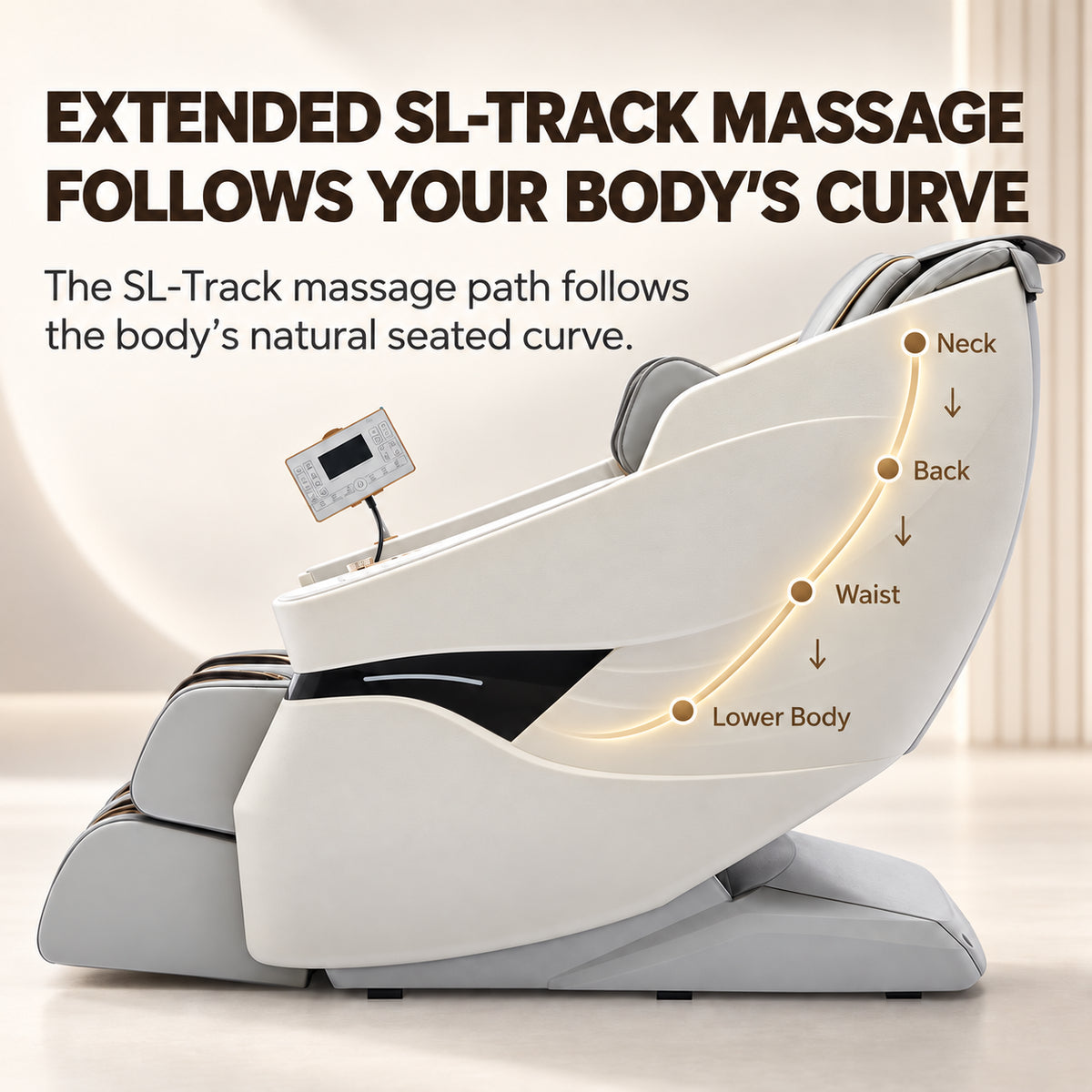 #2001 Full Body Massage Chair with Flexible SL Track, Zero Gravity Recliner with Foot Rollers, Air Compression, Back Heat, 12 Auto Programs, Voice Control, Bluetooth & Wireless Charging