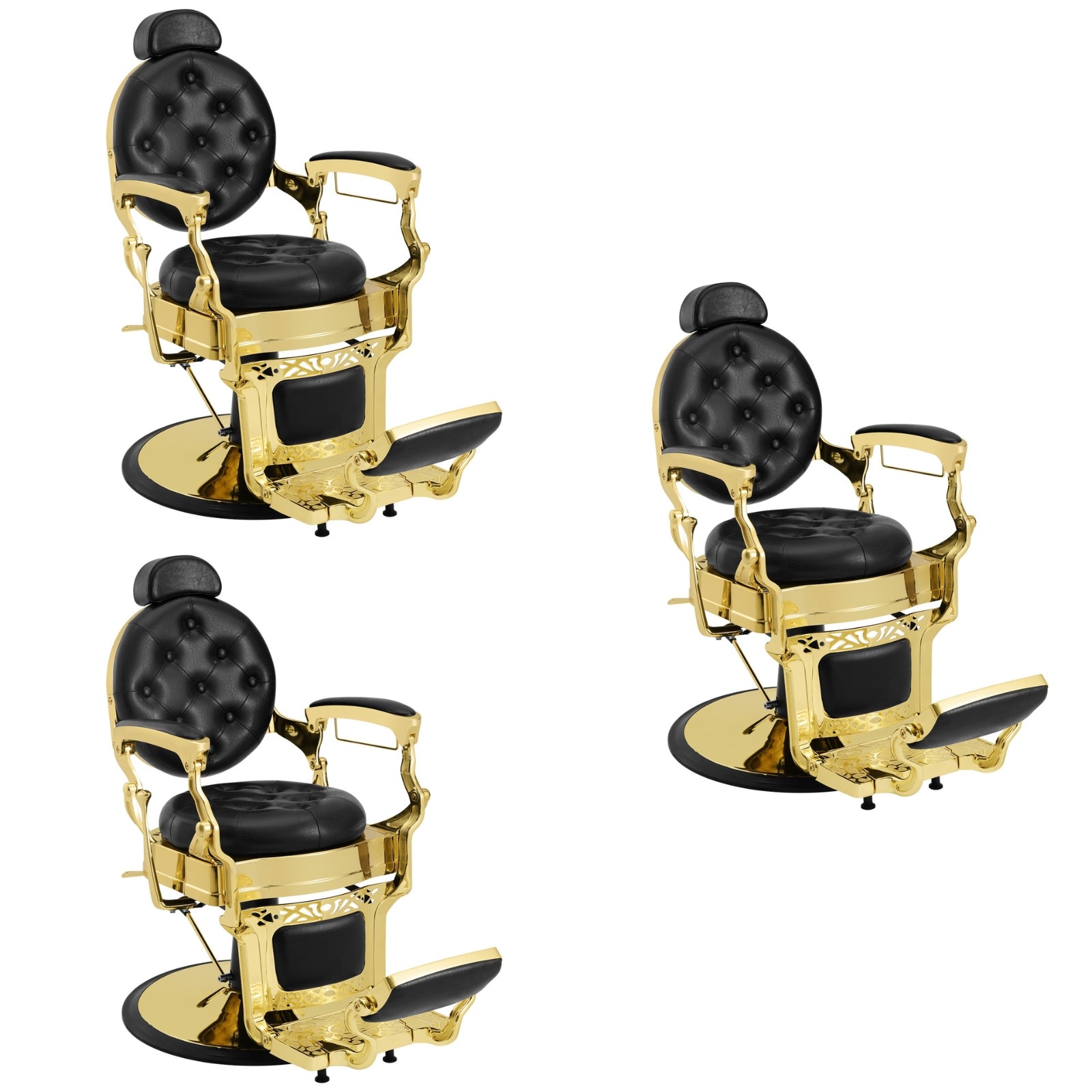 #5045 Silla de peluquero retro Silla de salón vintage (Oro) * 4