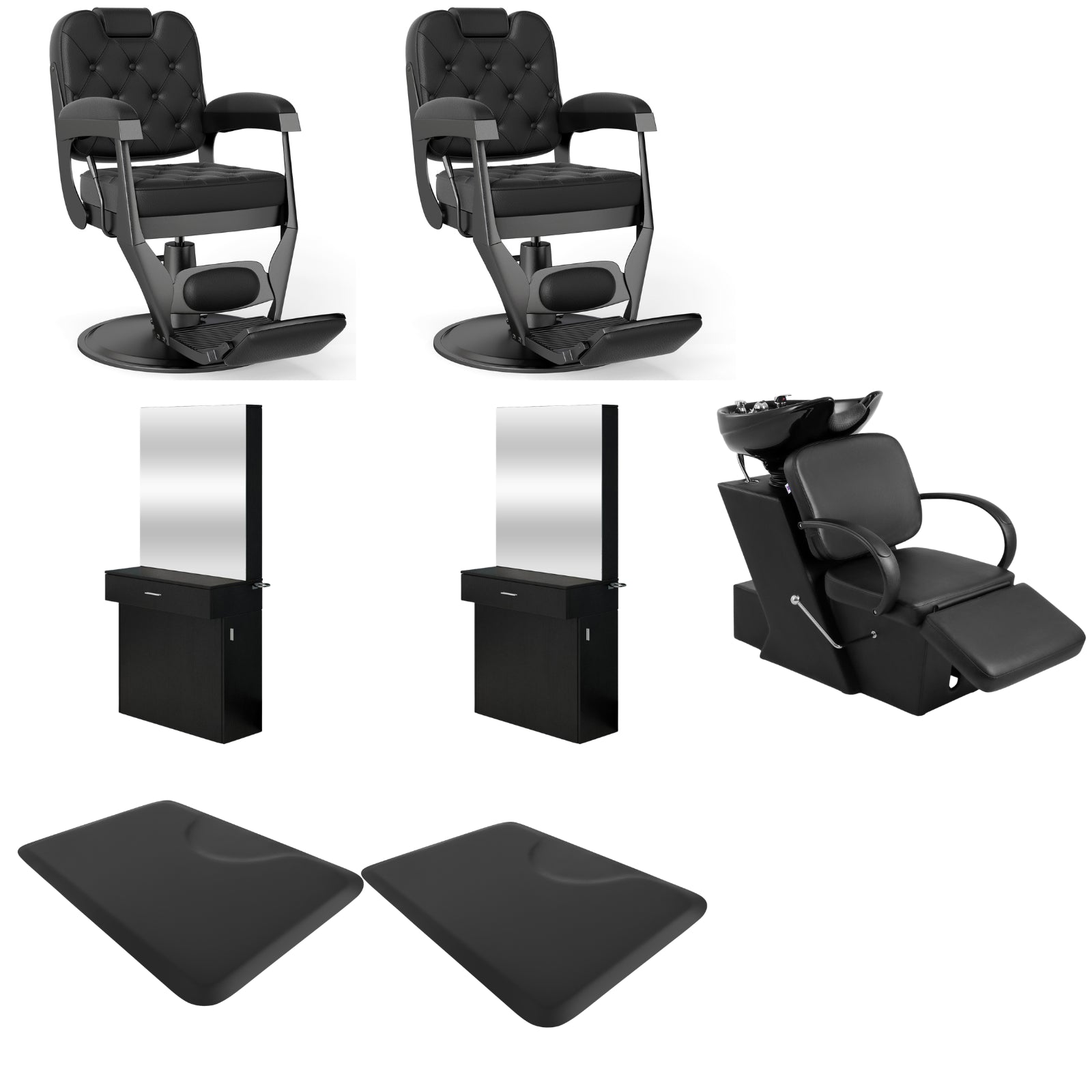 2-Station 5077 Barber Chair Bundle with Backwash