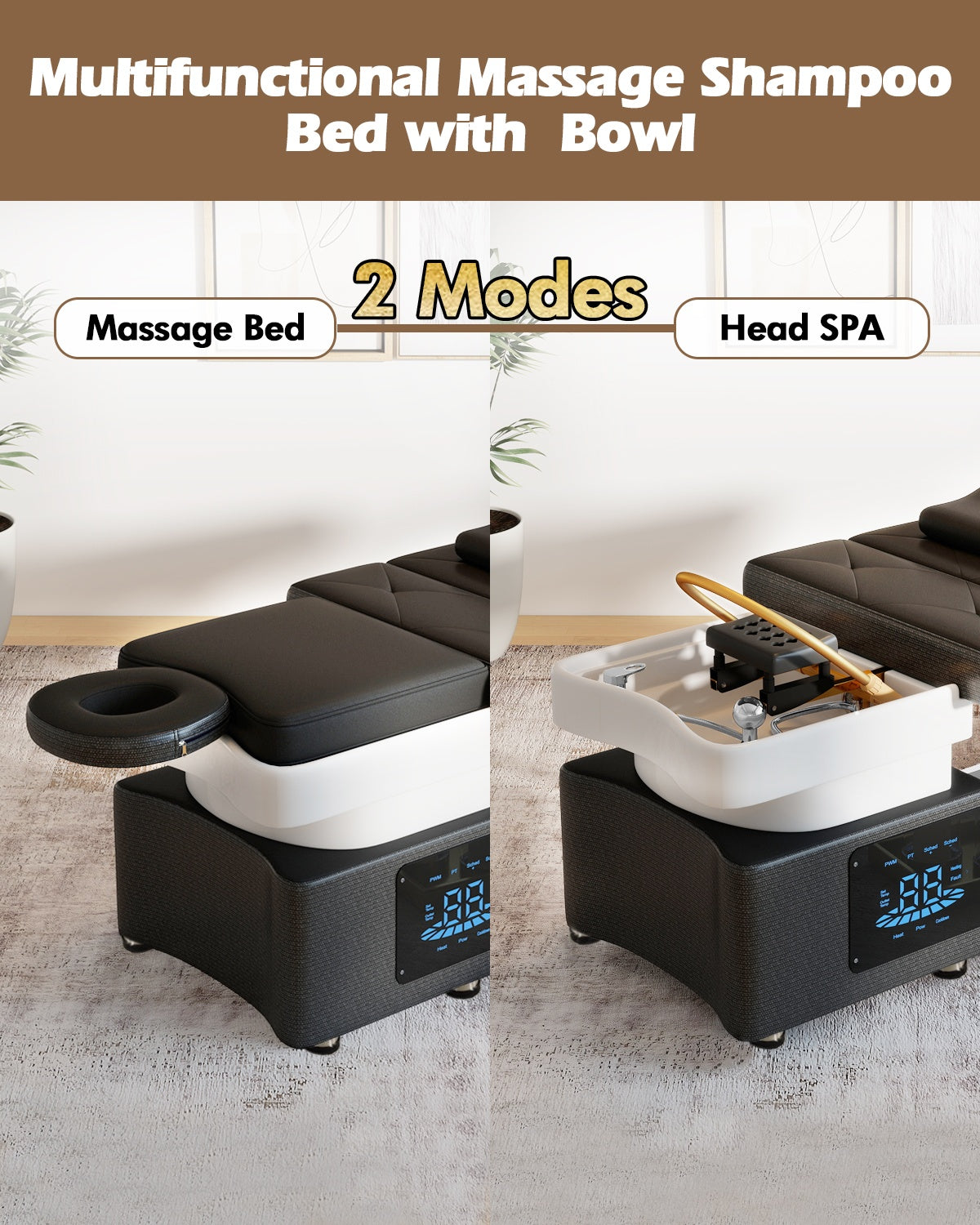 #2084 Head Spa Bed, Hair Washing, Shampoo Massage Bed with Water Cycle Salon Equipment for Beauty Head Spa, Constant Temperature System