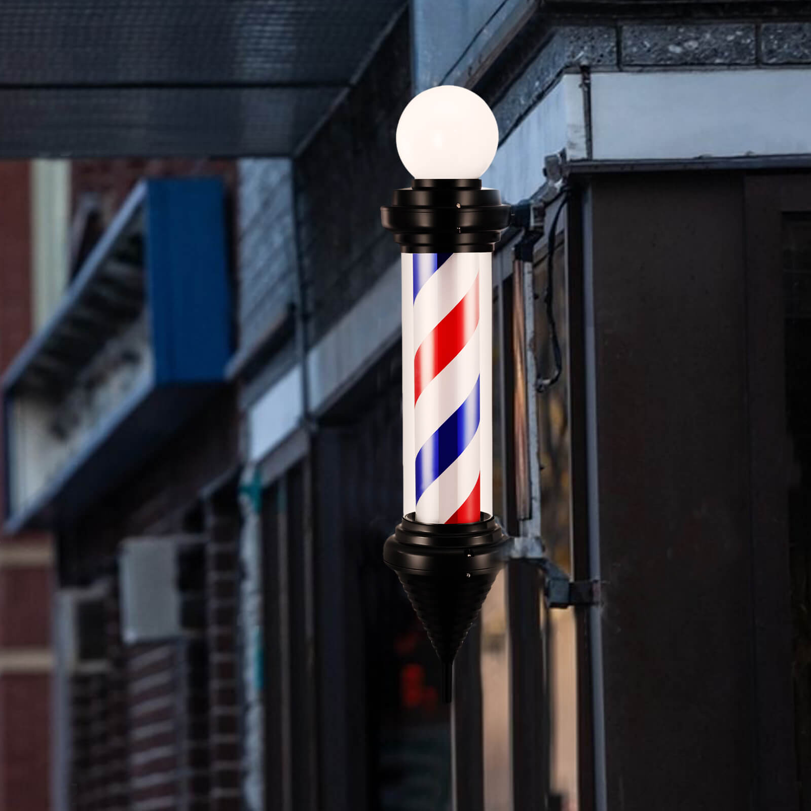 #4045 Rotating Light Vintage LED Barber Pole