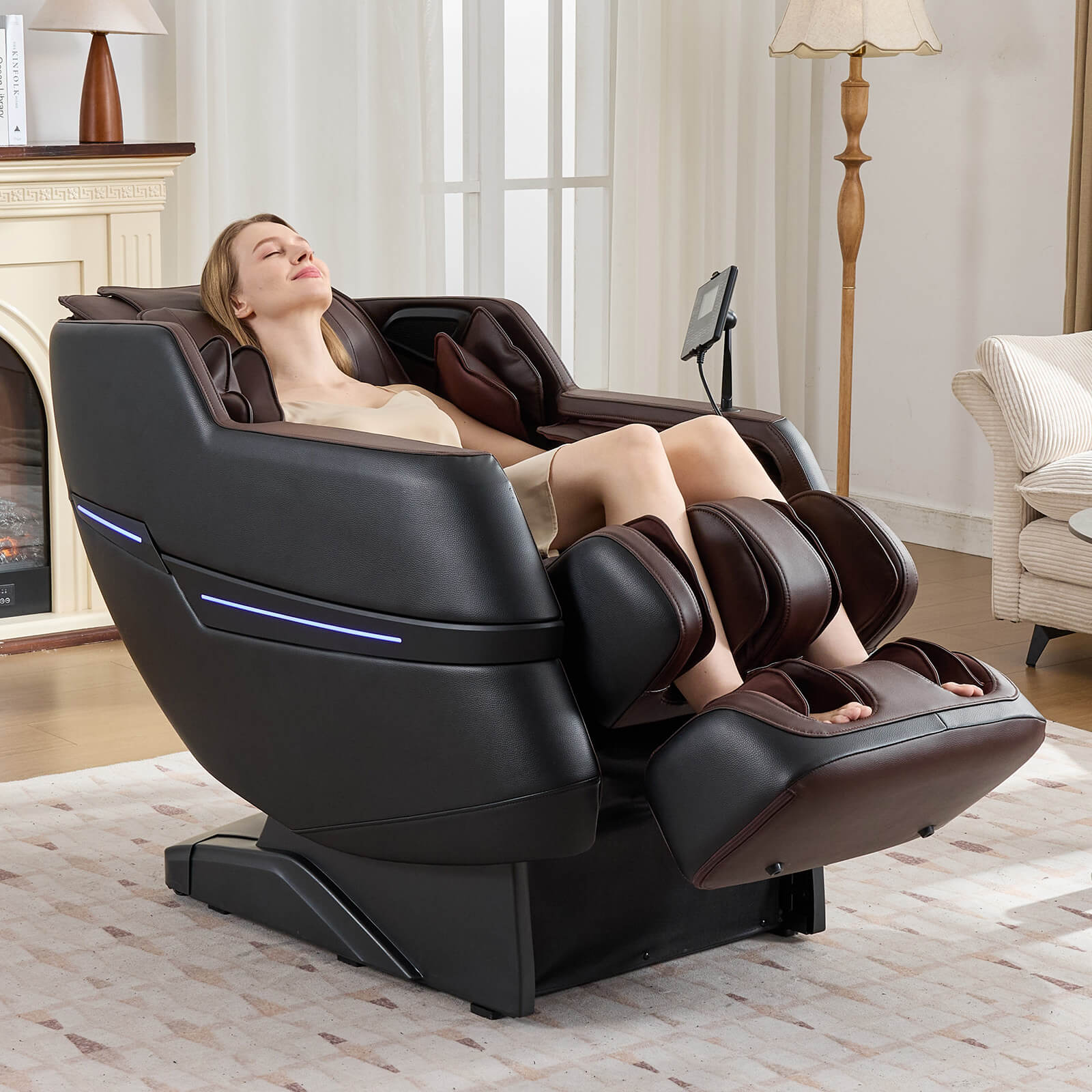 #20022 Zero Gravity Full Body Massage Chair ,2026 Newest Version Recliner with 10 Fix Rollers, 6 Modes, Bluetooth Speakers, Waist Heating, Foot Roller Massage, Full-Body Airbags, Black/Brown