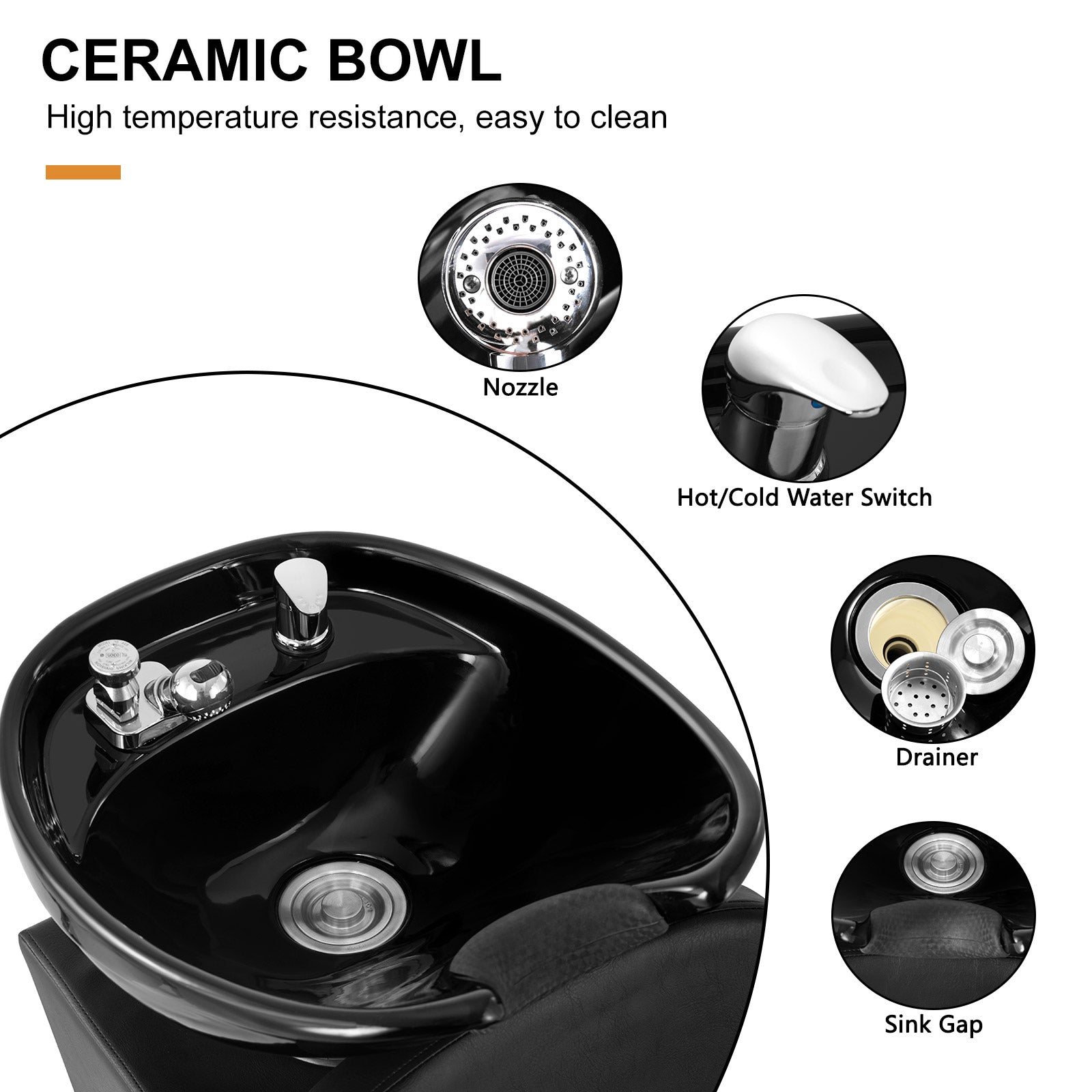#1006 Shampoo Station Backwash Chair Shampoo Bowl Sink Unit Station Artisthand