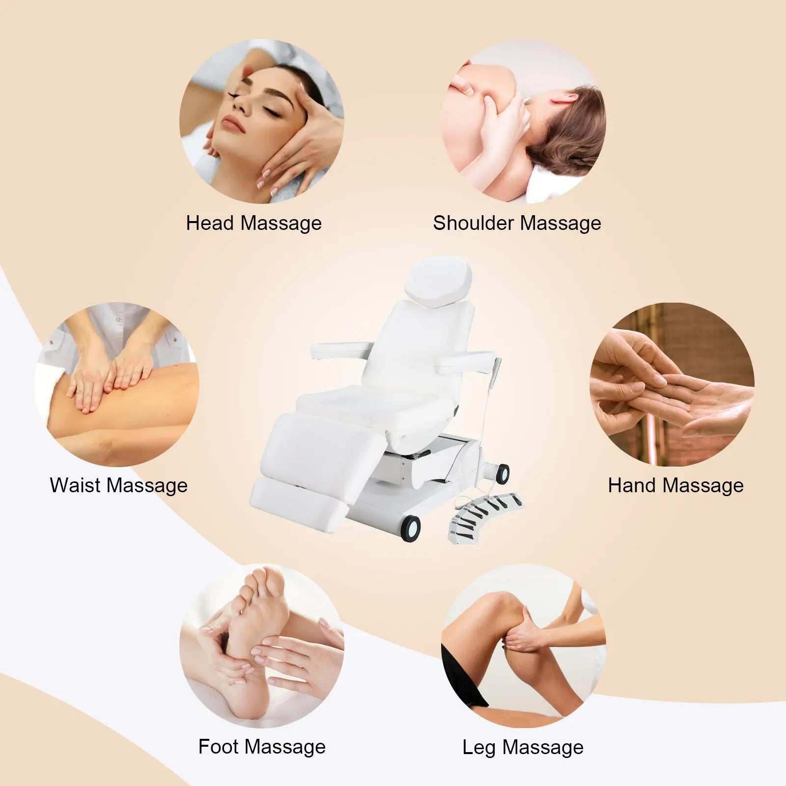 #2906 4 Motors Aesthetic Chair Dual Control Full Electrical Medical Facial Beds for Esthetician Beauty Bed Foldable Leg Cushion Podiatry Doctors Chair Artist hand