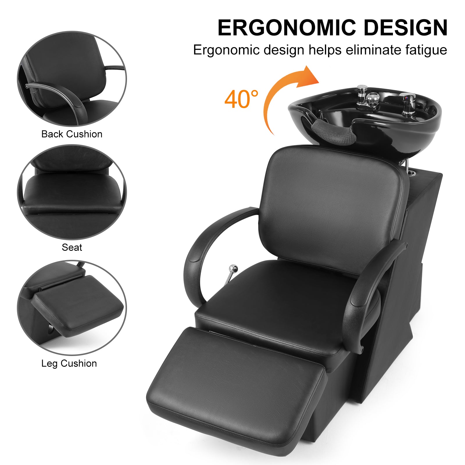 #1006 Shampoo Station Backwash Chair Shampoo Bowl Sink Unit Station Artisthand