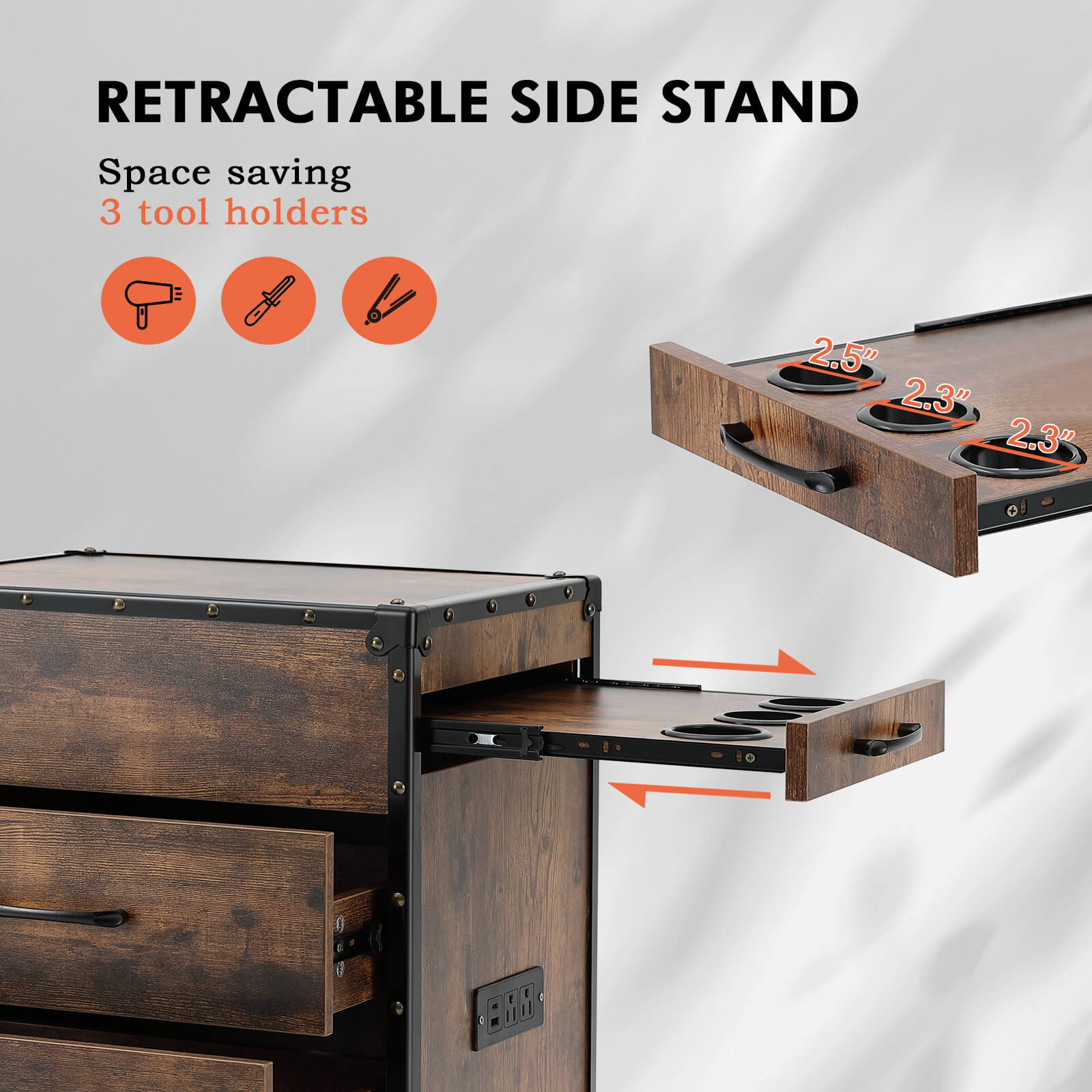 #7015 Vintage Rolling Salon Station Beauty Barber Spa Trolley Storage Cart