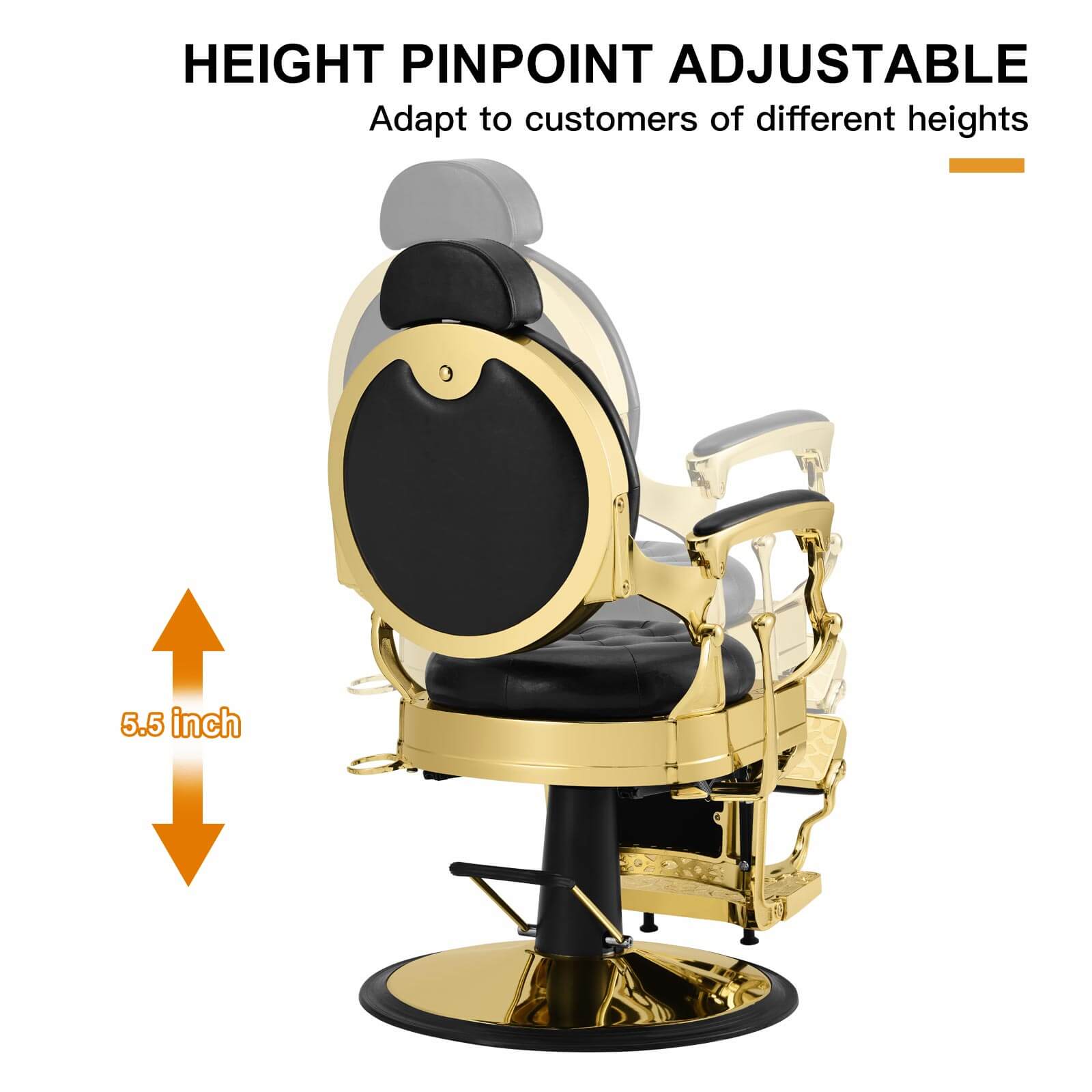 #5045 Retro Barber Chair Heavy Duty Vintage Salon Chair (UPC:692878965903)