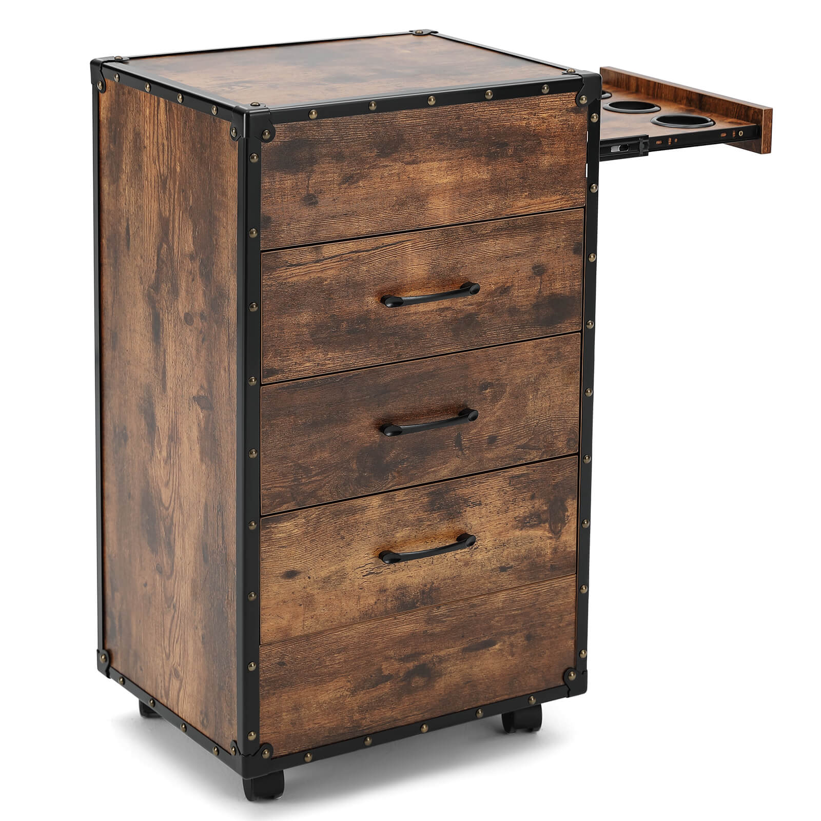 #7015 Vintage Rolling Salon Station Beauty Barber Spa Trolley Storage Cart