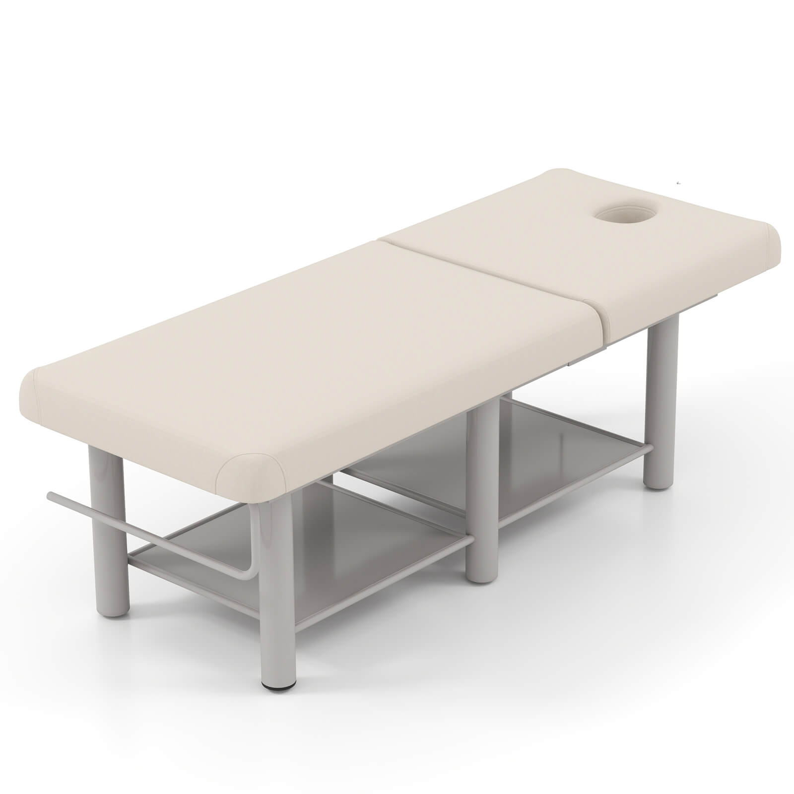 #2081 Heavy Duty Wide Stationary Massage Table Metal Frame PU Leather Spa Facial Professional Adjustable Massage Bed with Open-Chest & Headrest for Treatment Physical Therapy Tatoo Salon Equipment