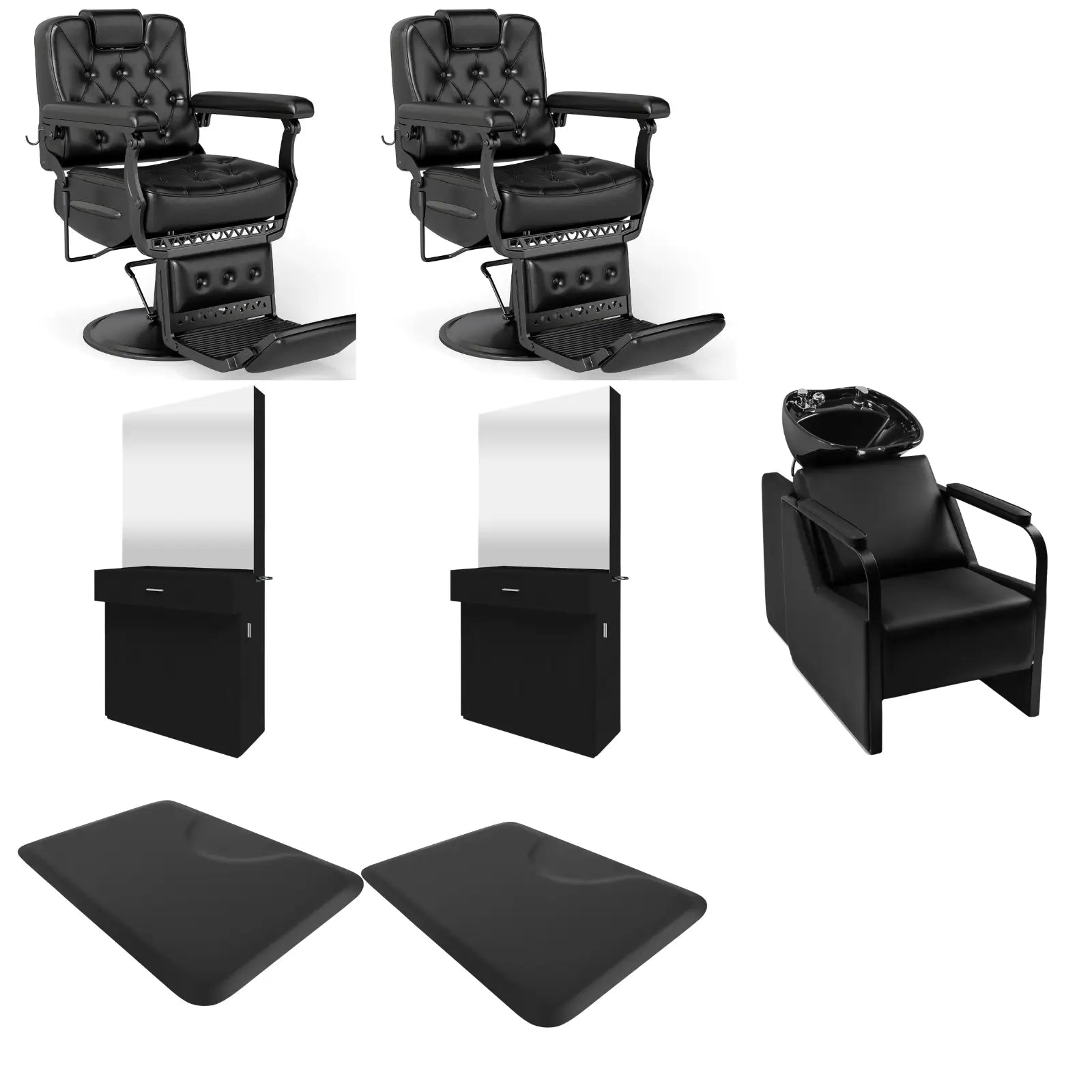 2-Station 5075 Barber Chair Bundle with Backwash