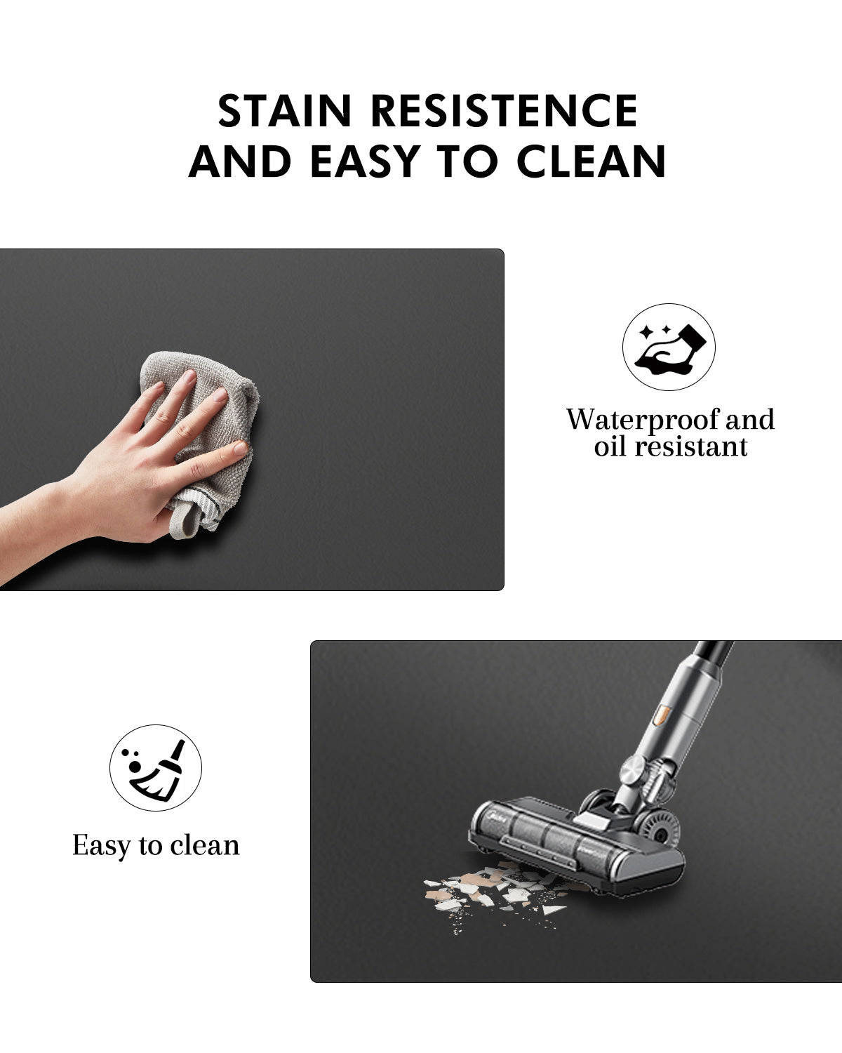 # 10022 Barber Chair Mat 3′x 5′x 1/2" Beauty Salon Semicircle Anti-fatigue Salon Mat Black