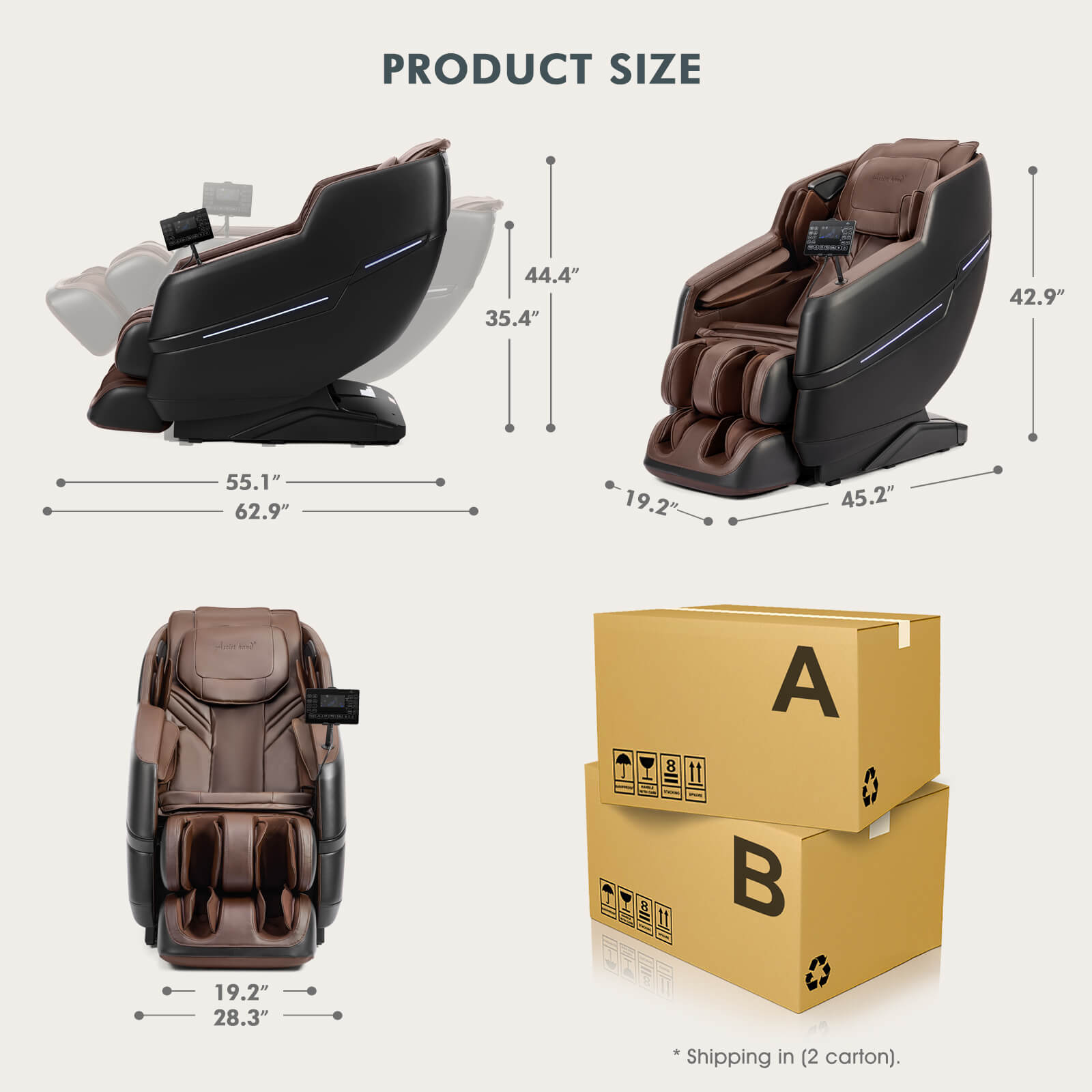 #20022 Zero Gravity Full Body Massage Chair ,2026 Newest Version Recliner with 10 Fix Rollers, 6 Modes, Bluetooth Speakers, Waist Heating, Foot Roller Massage, Full-Body Airbags, Black/Brown