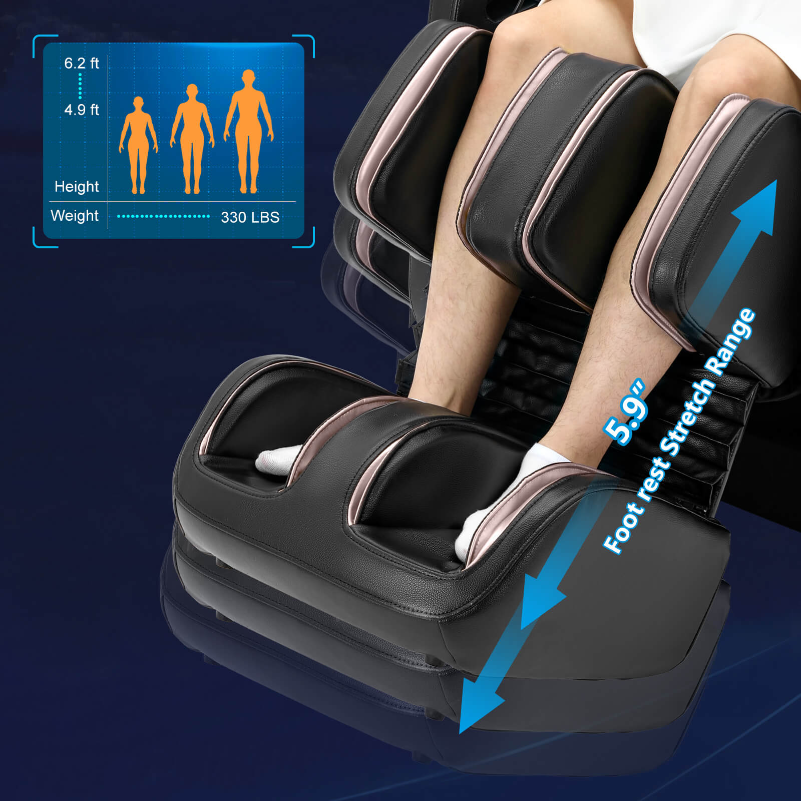 #2012 Full Body Zero Gravity Massage Chair with Dual Core S-Track, Adjustable Airbag Compression, 2-Level Recline, and Back & Calf Heating