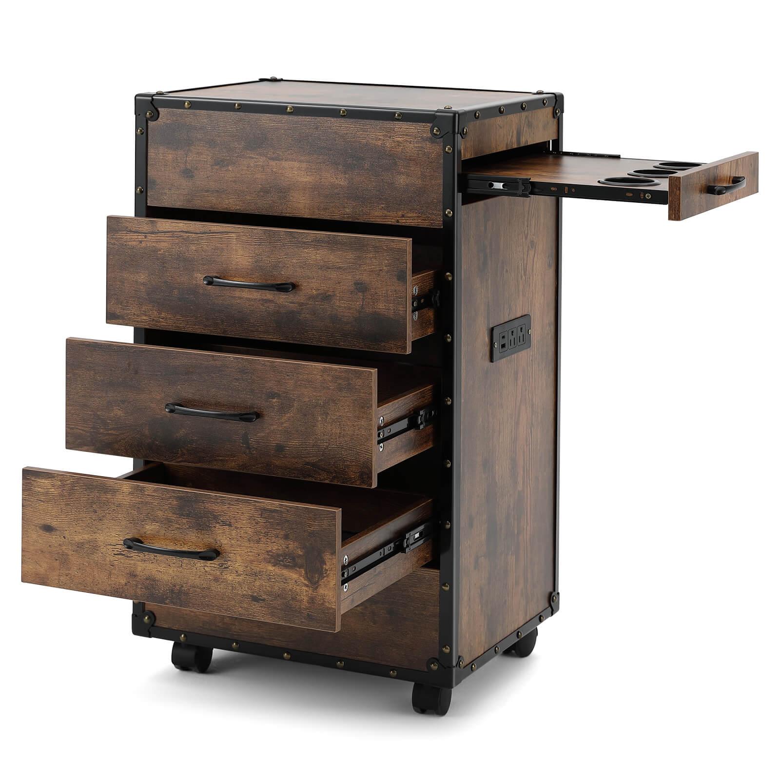 #7015 Vintage Rolling Salon Station Beauty Barber Spa Trolley Storage Cart