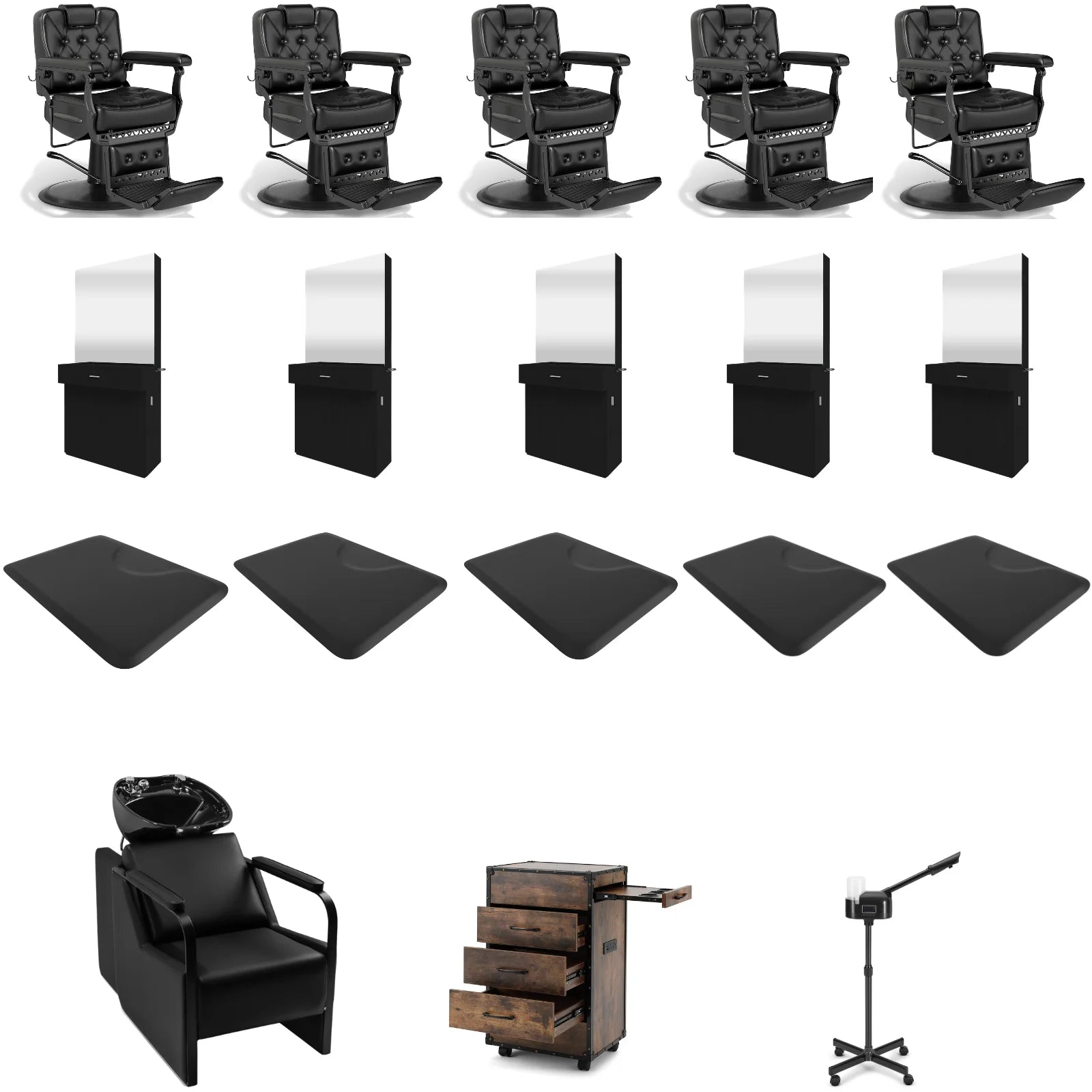 5+ Station 5075 Barber Chair Bundle with Backwash