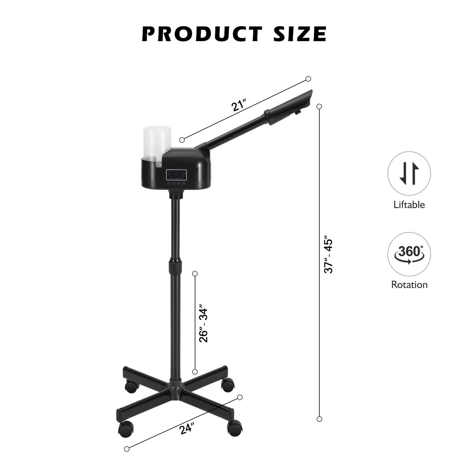 #4020 Black Facial Steamer Professional Barber Face Steamer for Shaving