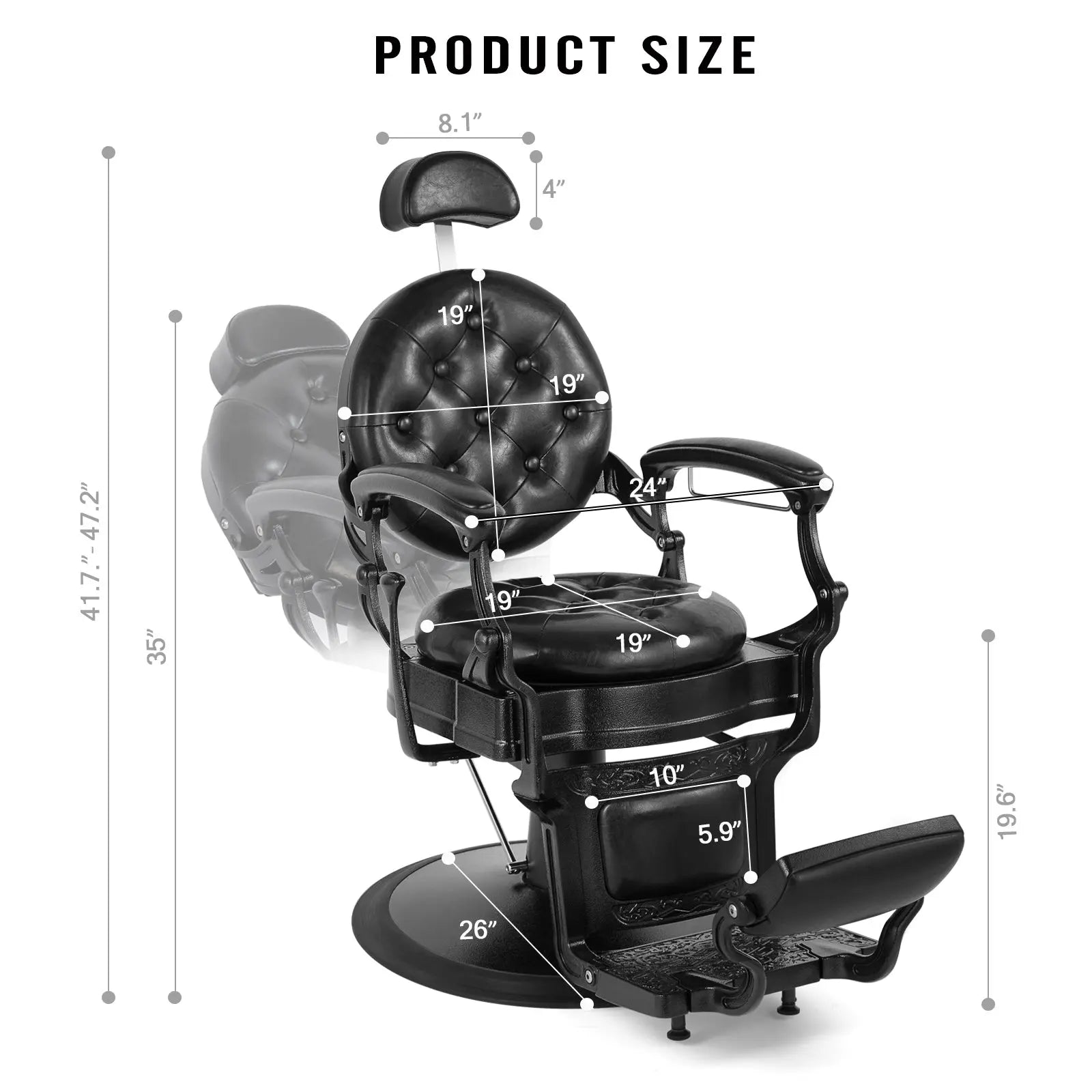 #5045 Heavy Duty Retro Barber Chair