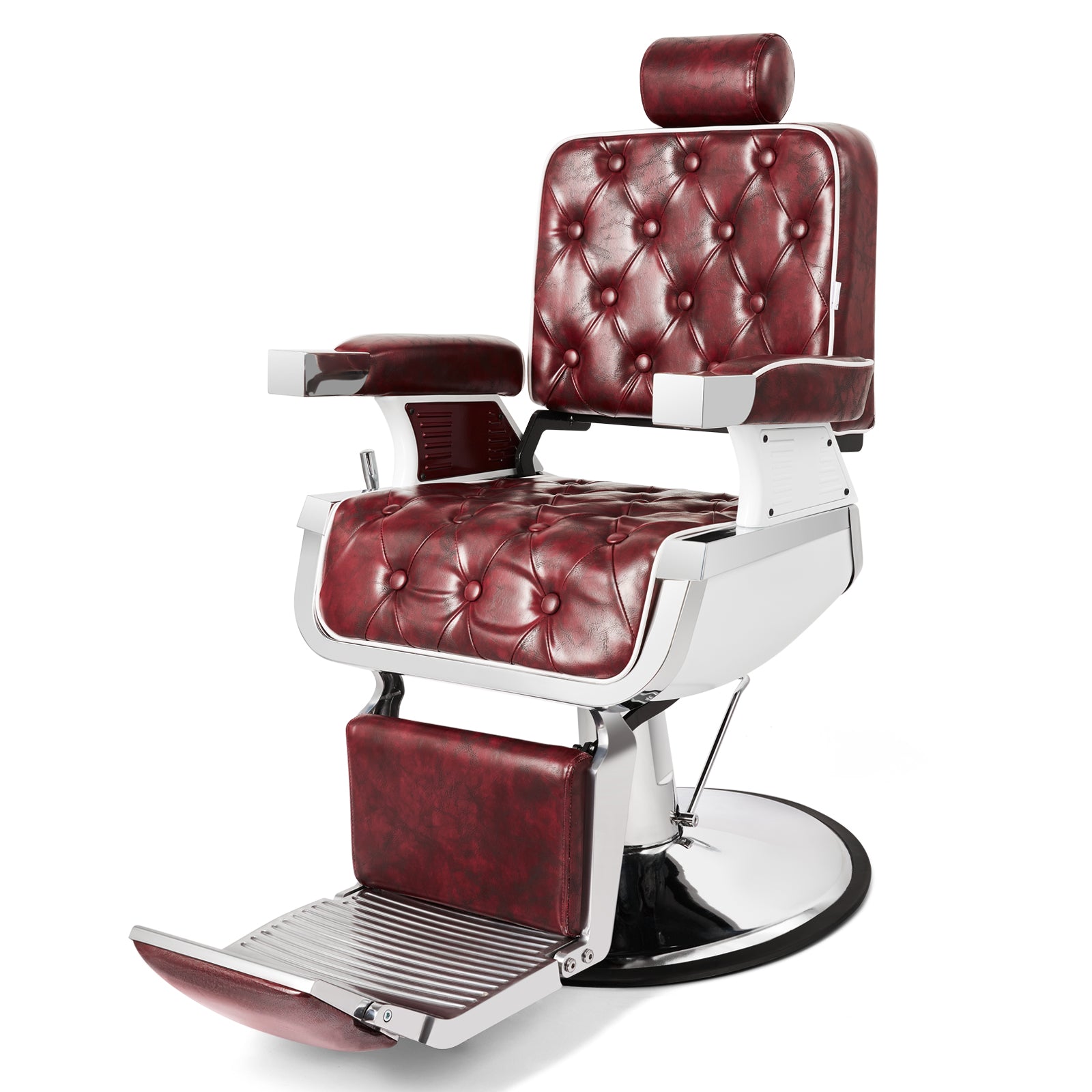 #5173 Vintage Heavy Duty Recline Hydraulic Barber Chair (Burgundy)