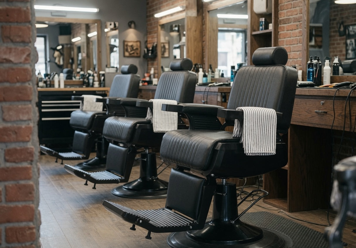 🆕#5073 Heavy Duty Recline Hydraulic Barber Chair (All Black)