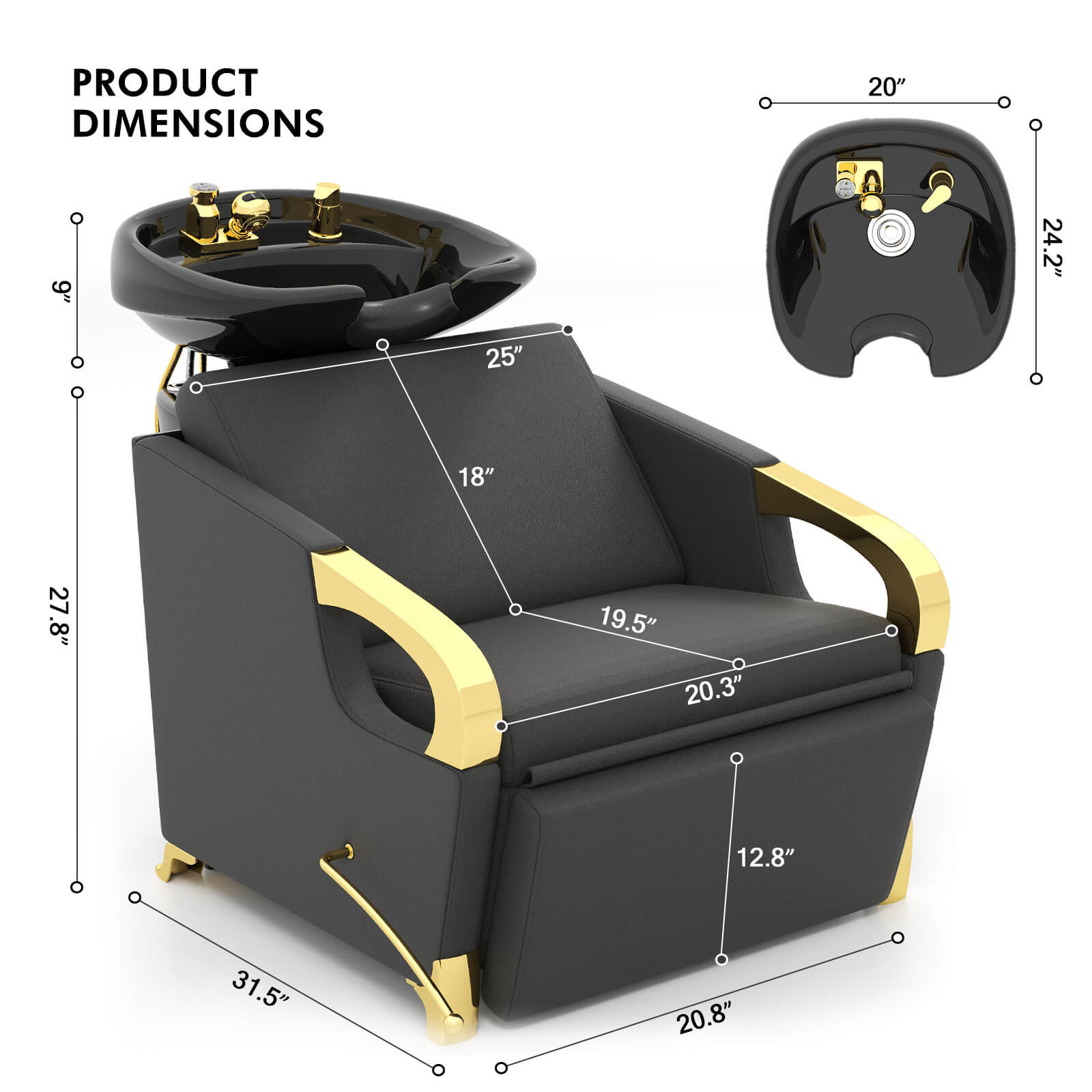 #10013 Shampoo Bowl, Wash Bowl, Ceramic Shampoo Bowl Station