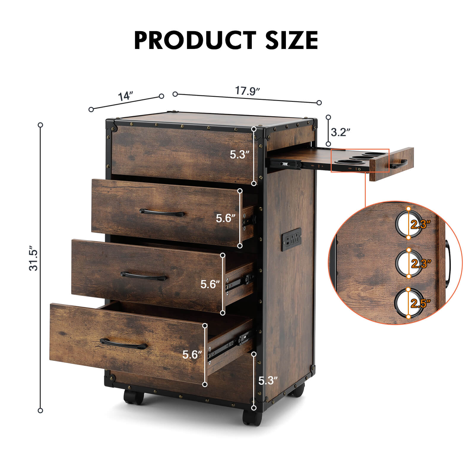 #7015 Vintage Rolling Salon Station Beauty Barber Spa Trolley Storage Cart