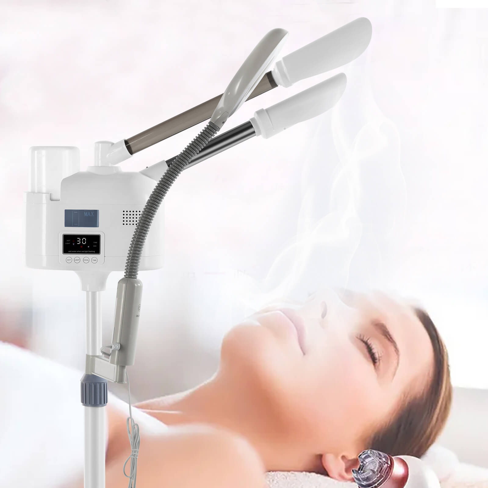 #4018 Professional 3 in 1 Facial Steamer esthetician steamer with hot & cold nozzle