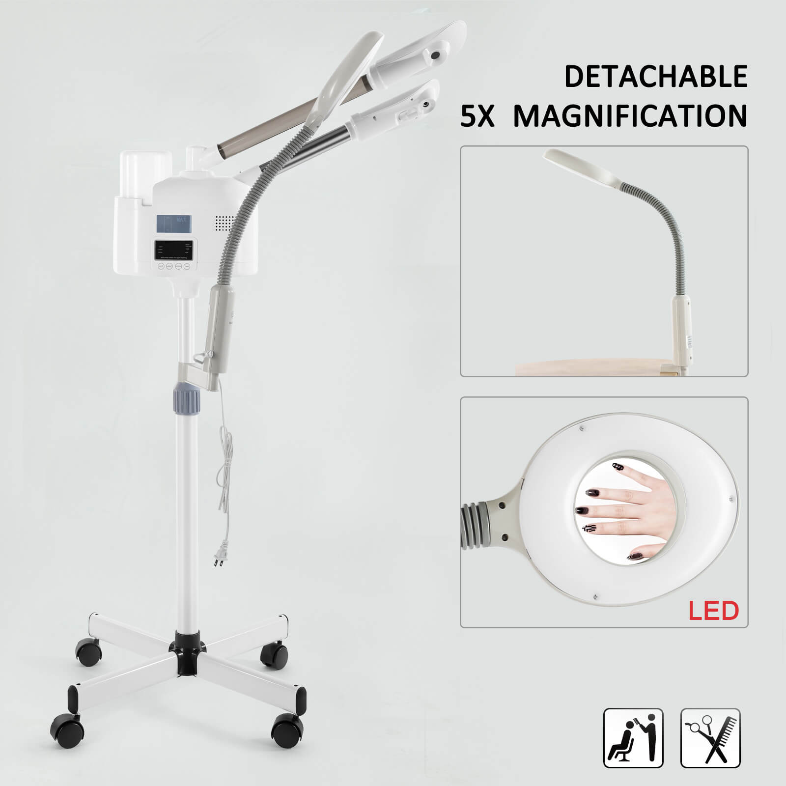 #4018 Professional 3 in 1 Facial Steamer esthetician steamer with hot & cold nozzle Artist hand