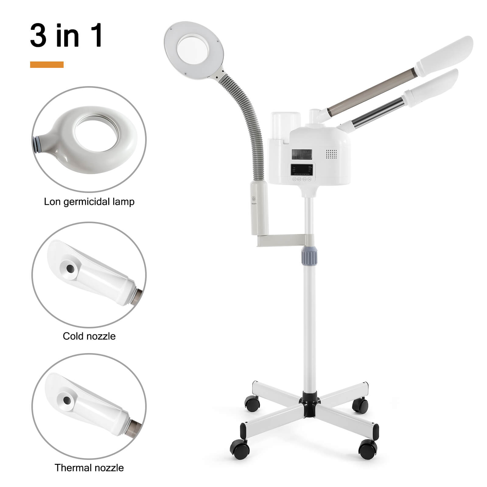 #4018 Professional 3 in 1 Facial Steamer esthetician steamer with hot & cold nozzle Artist hand