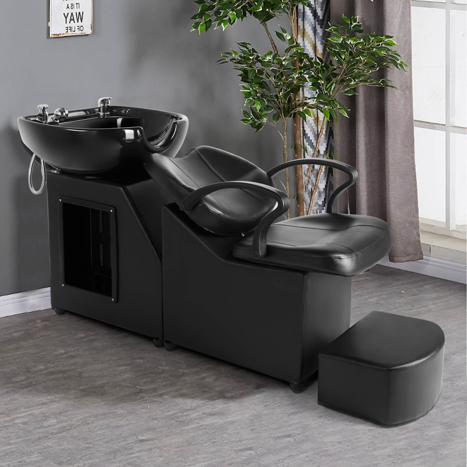 #1008 Shampoo Station Backwash Chair Shampoo Bowl Sink Unit Station Artist hand
