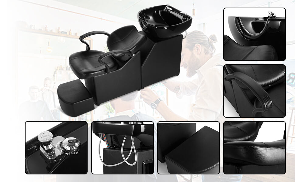 #1008 Shampoo Station Backwash Chair Shampoo Bowl Sink Unit Station Artist hand