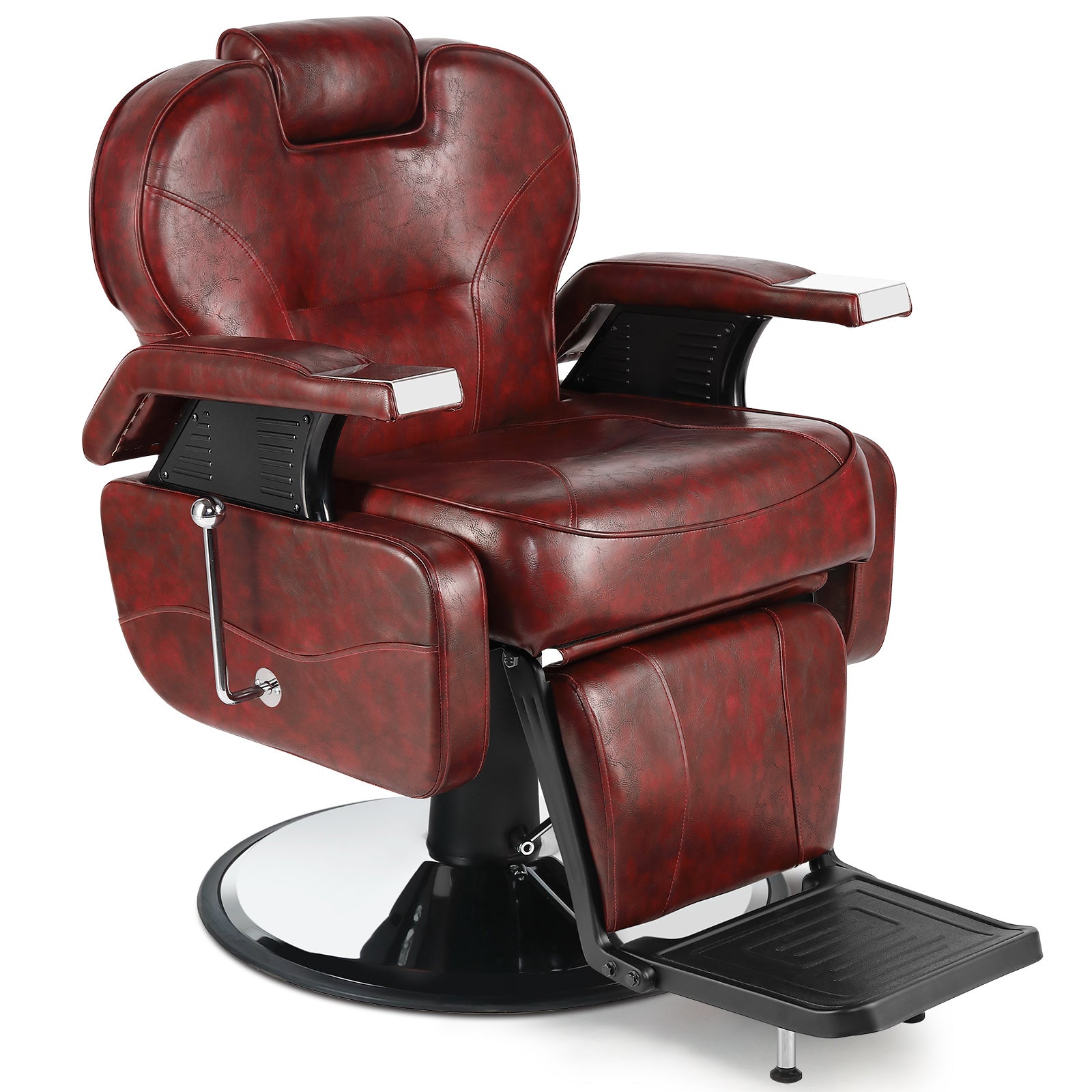 #5001 Hydraulic Reclining Heavy Duty Barber Chair Red Artist hand