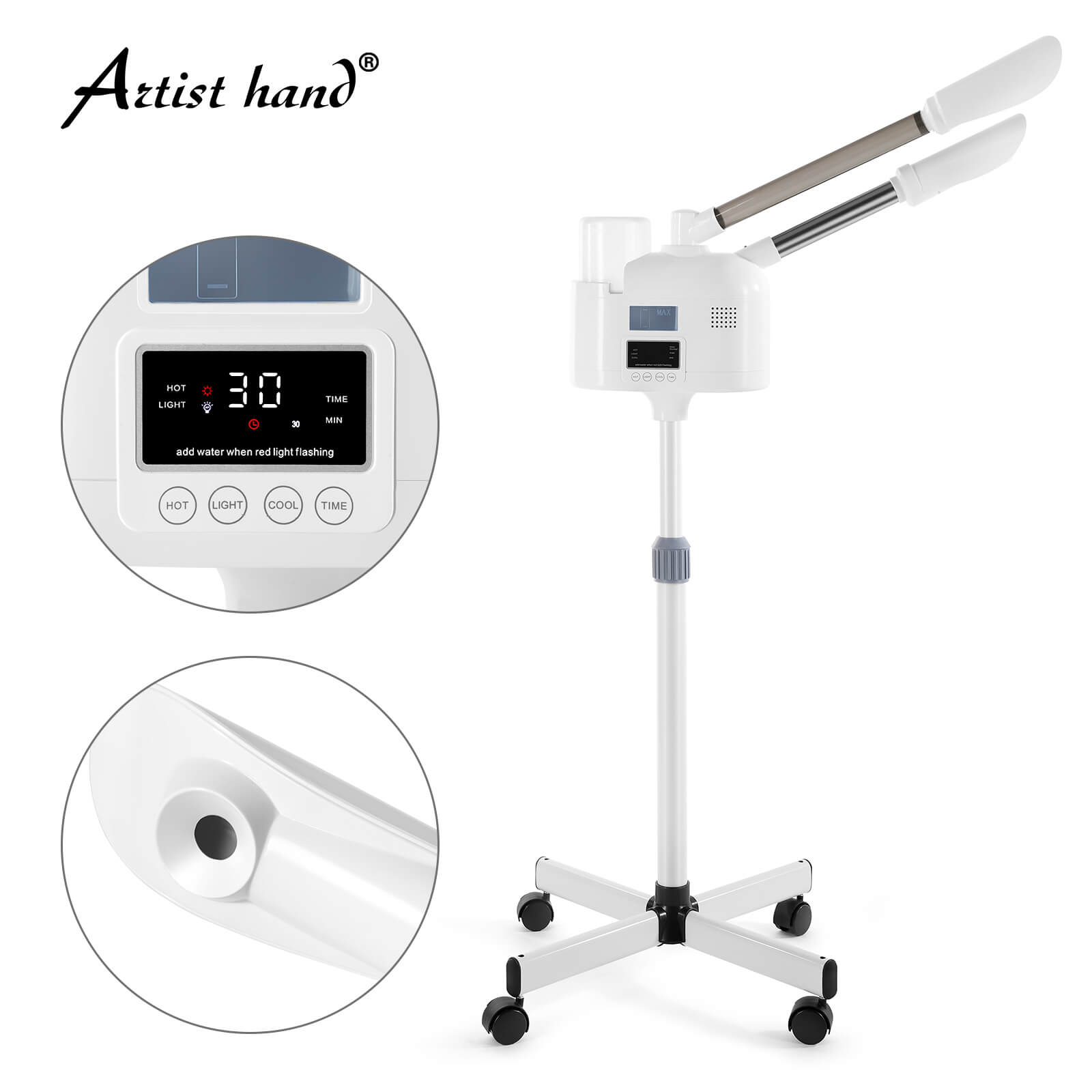 #4016 Professional 2 in 1 Facial Steamer with hot & cold nozzle Artist hand