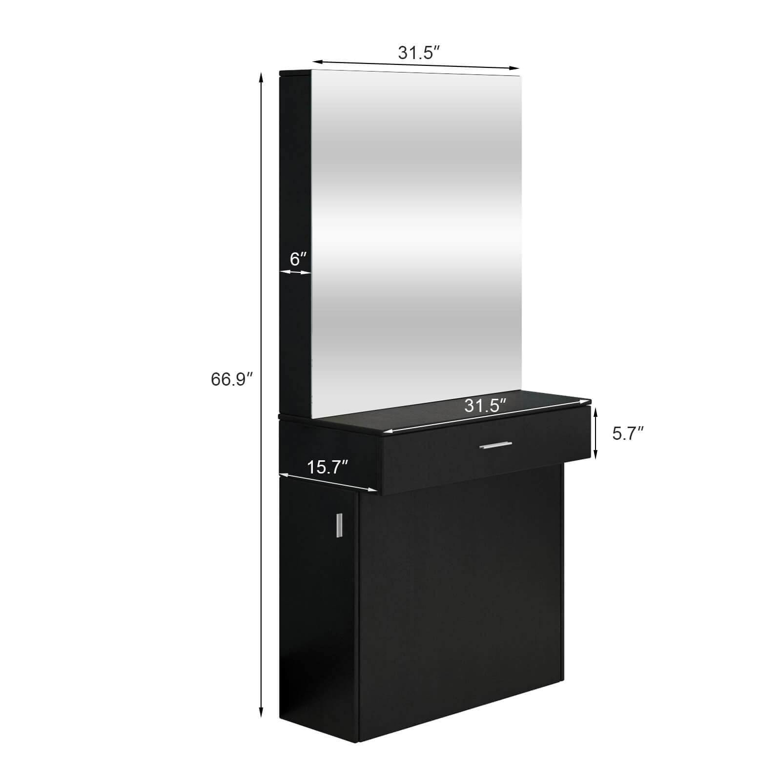 #11008 Wall Mount Salon Station Barber Stations Styling Station with Mirror Artist hand