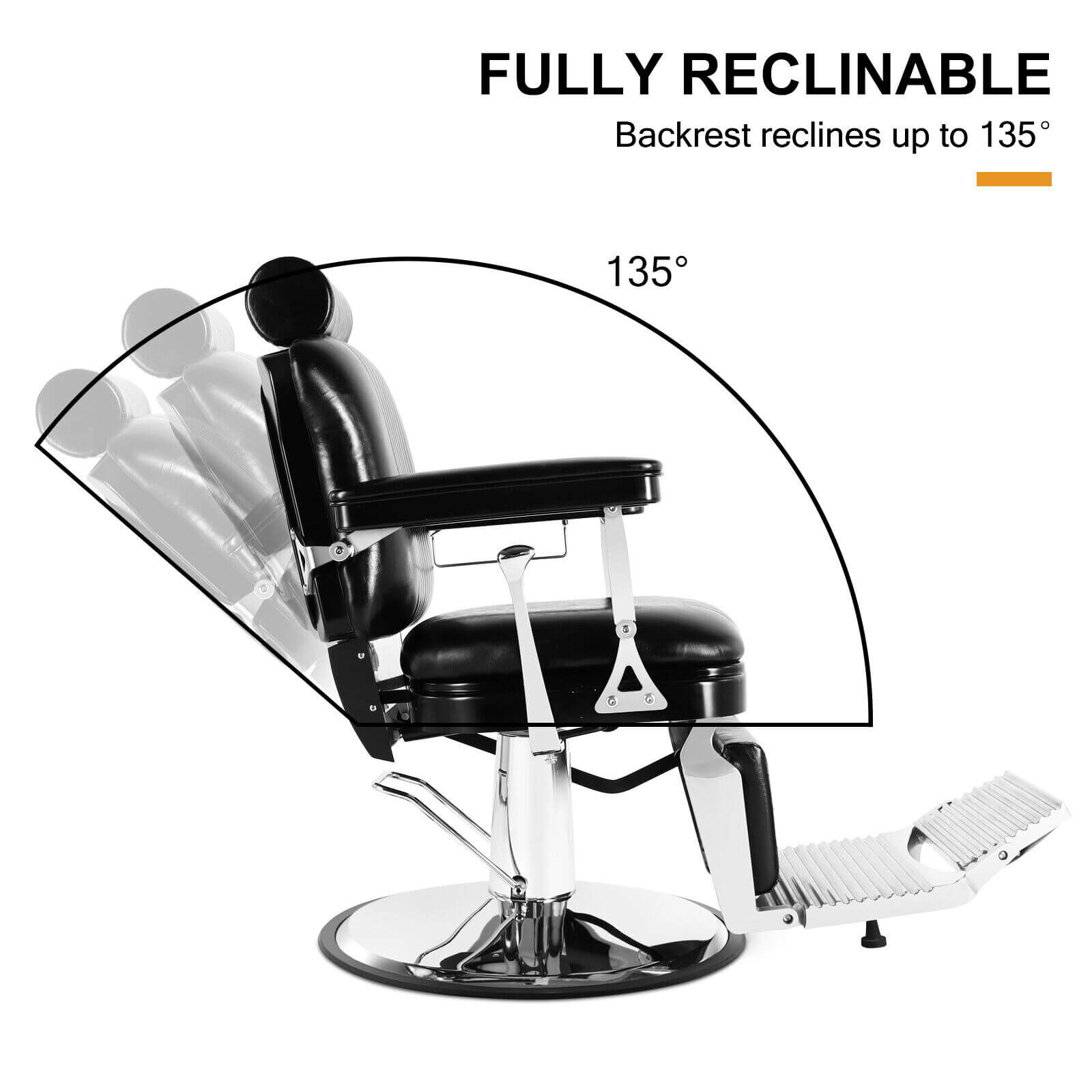 #5054 Retro Hydraulic Reclining Barber Chair Artist hand