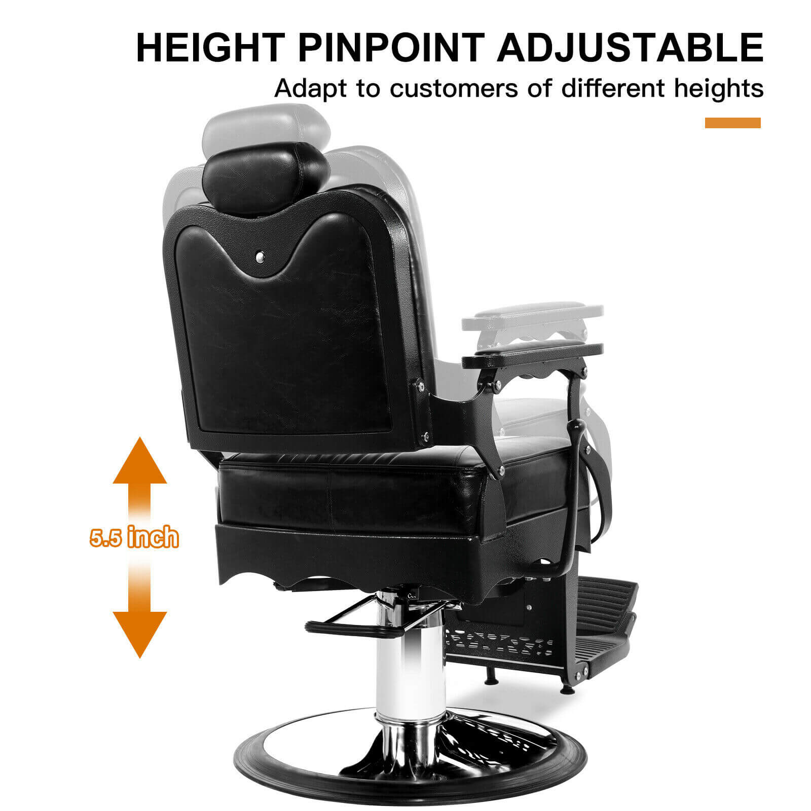 #5046 Vintage Heavy Duty Hydraulic Reclining Barber Chair