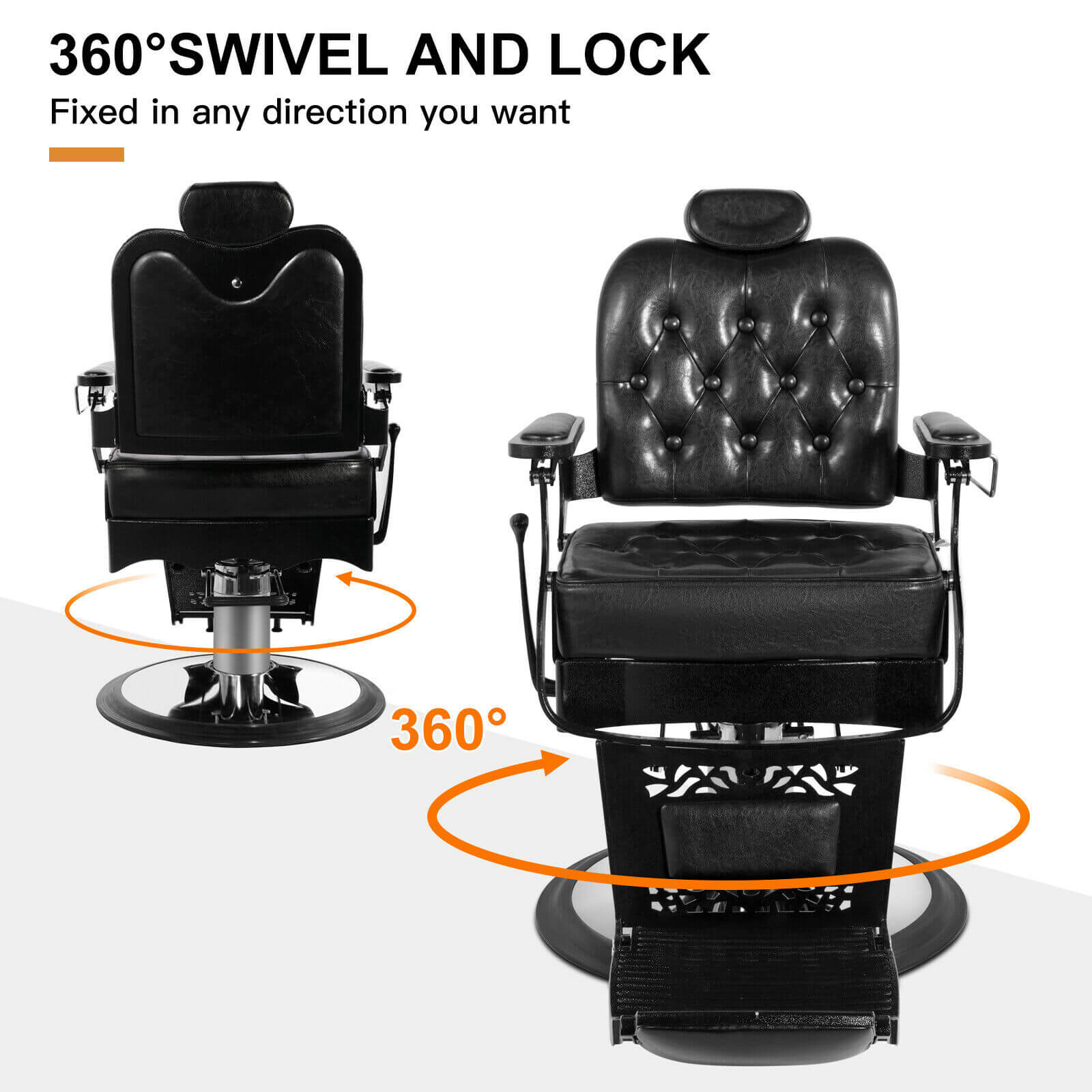 #5041 Vintage Barber Chair Heavy Duty Hydraulic Recline Salon Chair