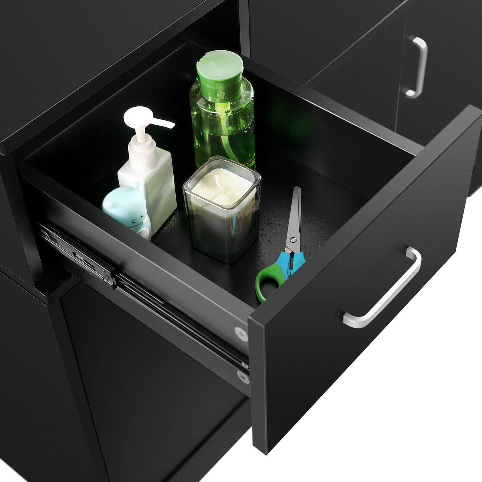 #10093 Shampoo Station with Shampoo Bowl and Drawer, All in One Backwash Sink with USB, 110V Outlets, Hair Dryer Holes and P Trap
